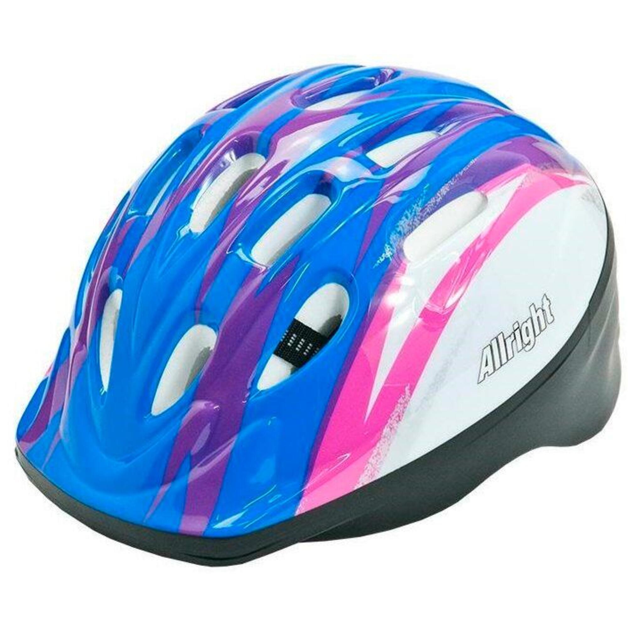 Kask rowerowy Allright Junior biało-niebiesko-różowy rozmiar S
