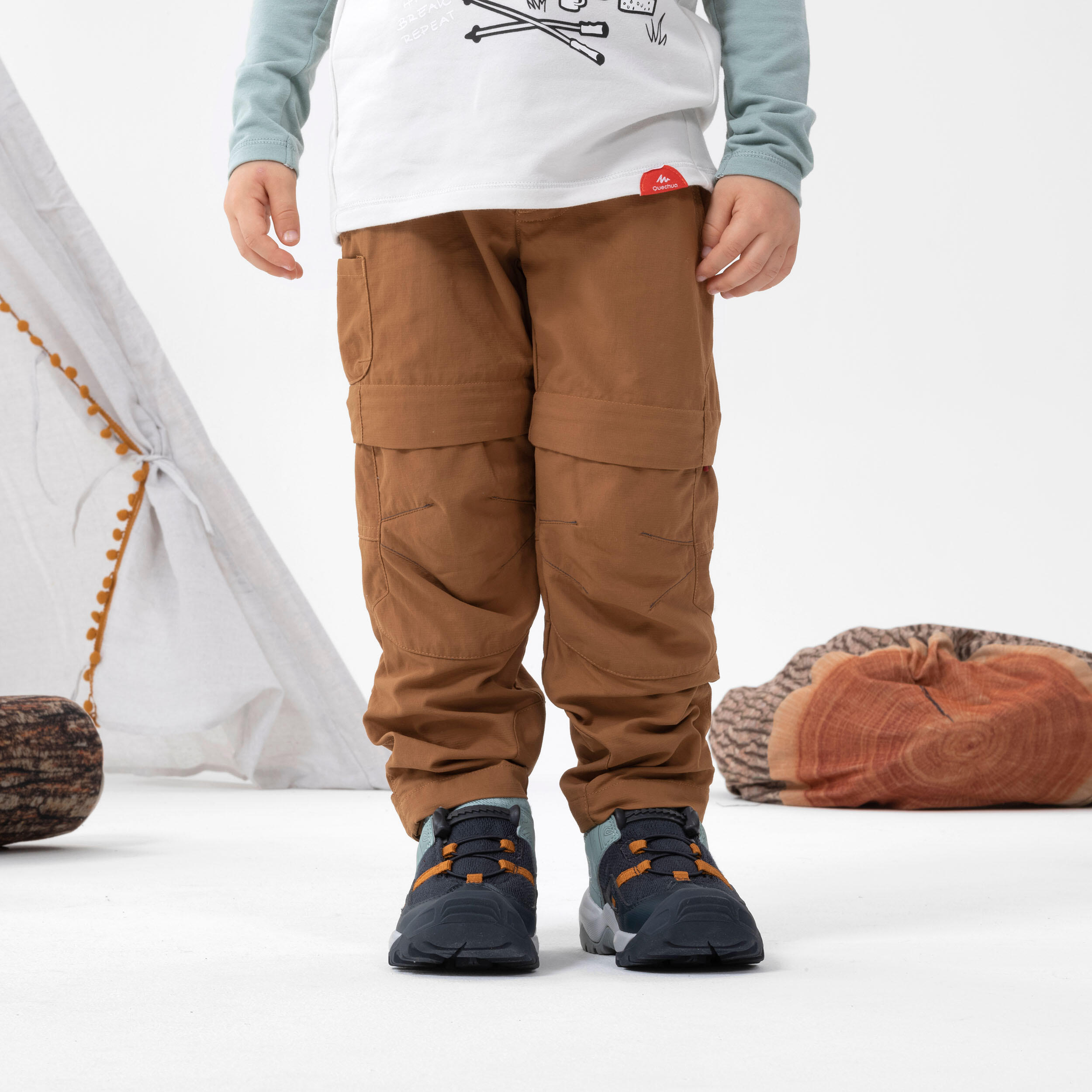 Spodnie turystyczne dla dzieci MH500 2w1
