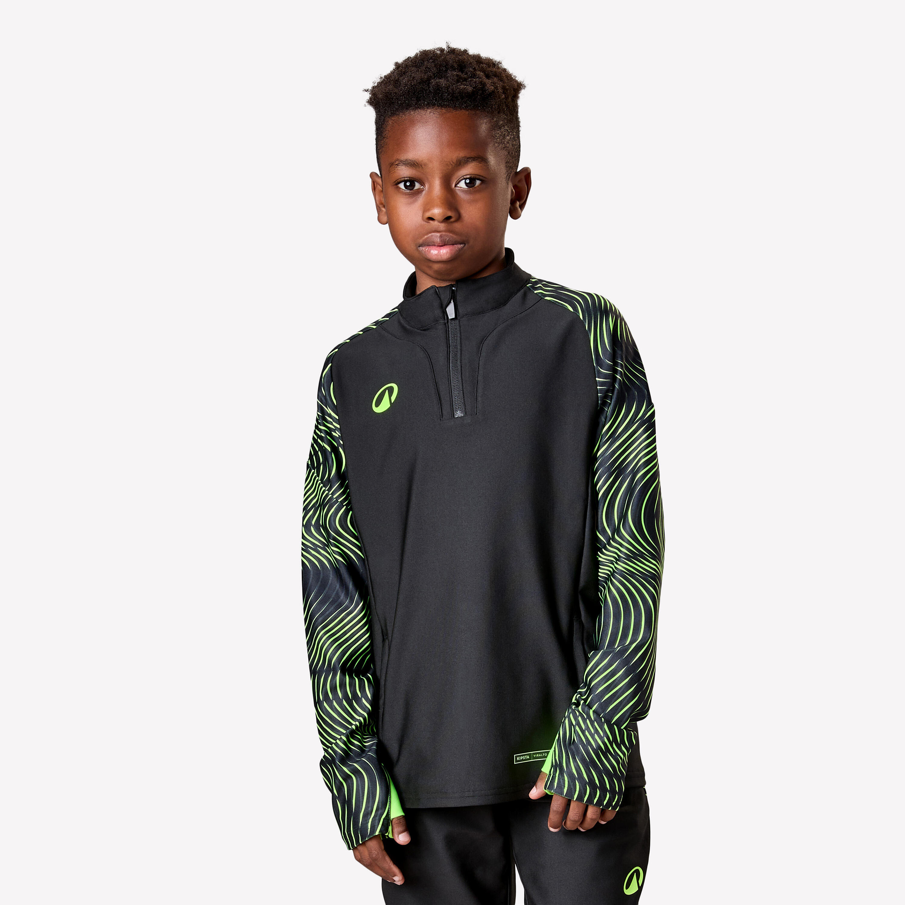 Bluza piłkarska dla dzieci Kipsta Viralto Wave na krótki suwak