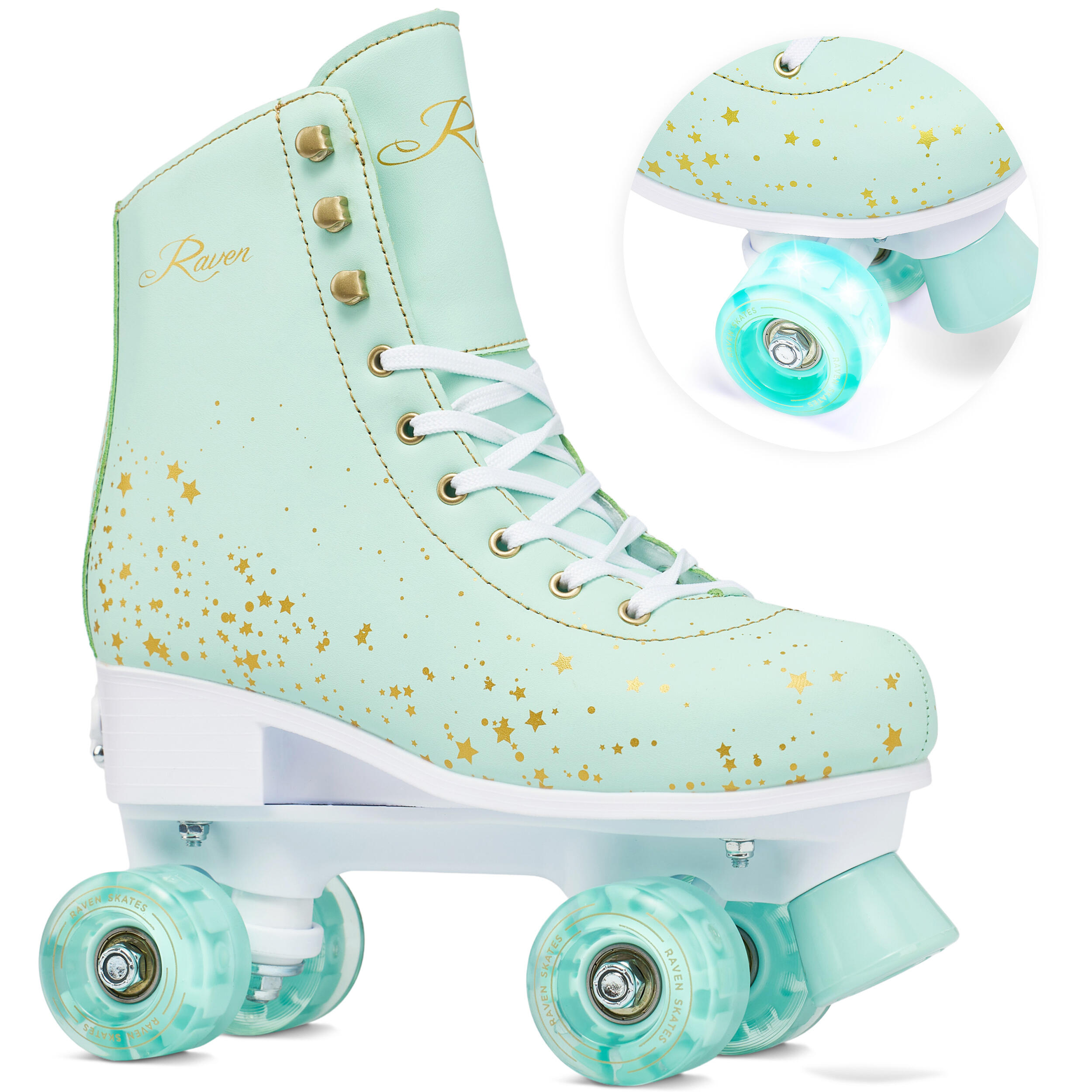 Wrotki Klasyczne Retro Regulowane Raven Noa Świecące kółka LED