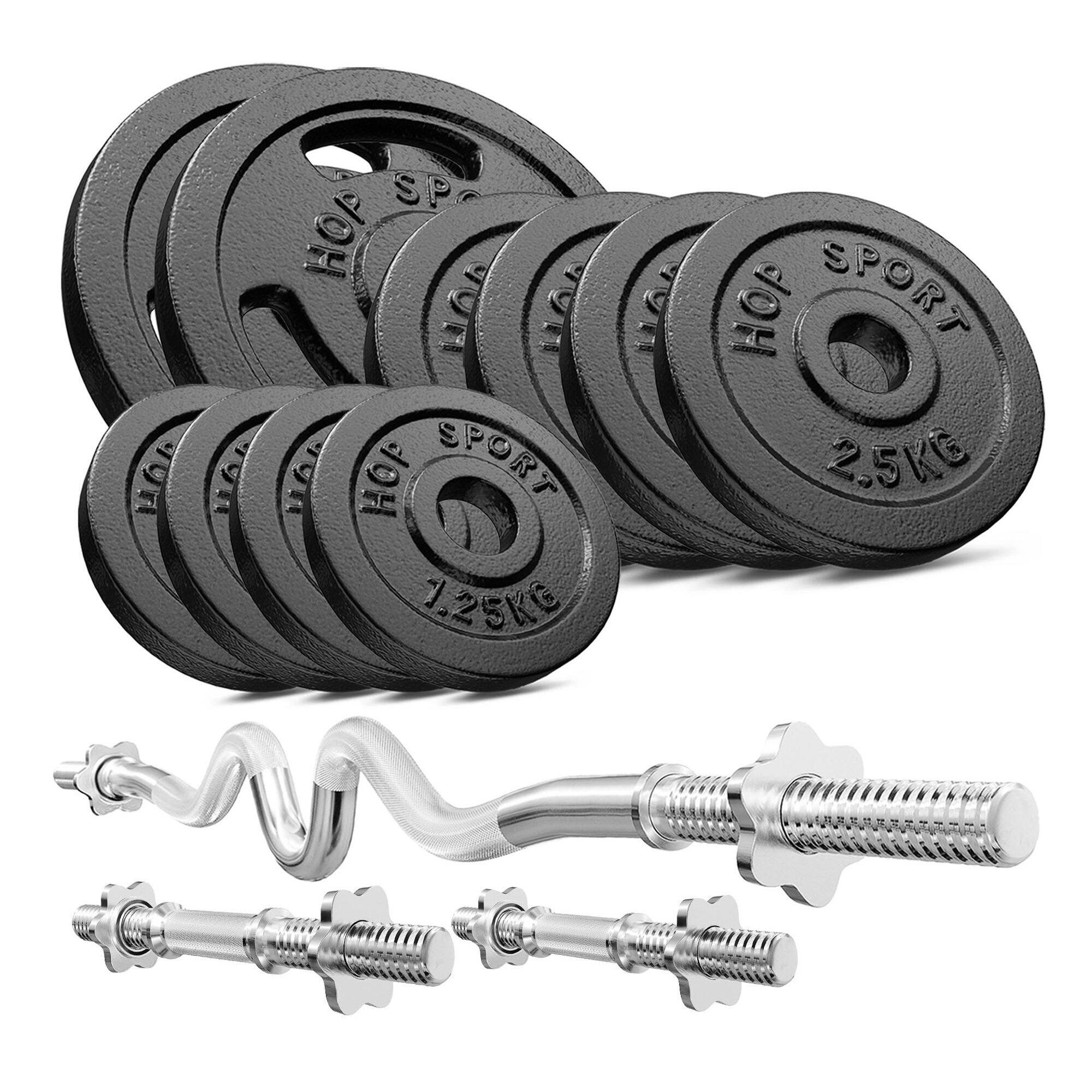 Zestaw obciążeń żeliwnych sztanga Hop-Sport Strong 38kg