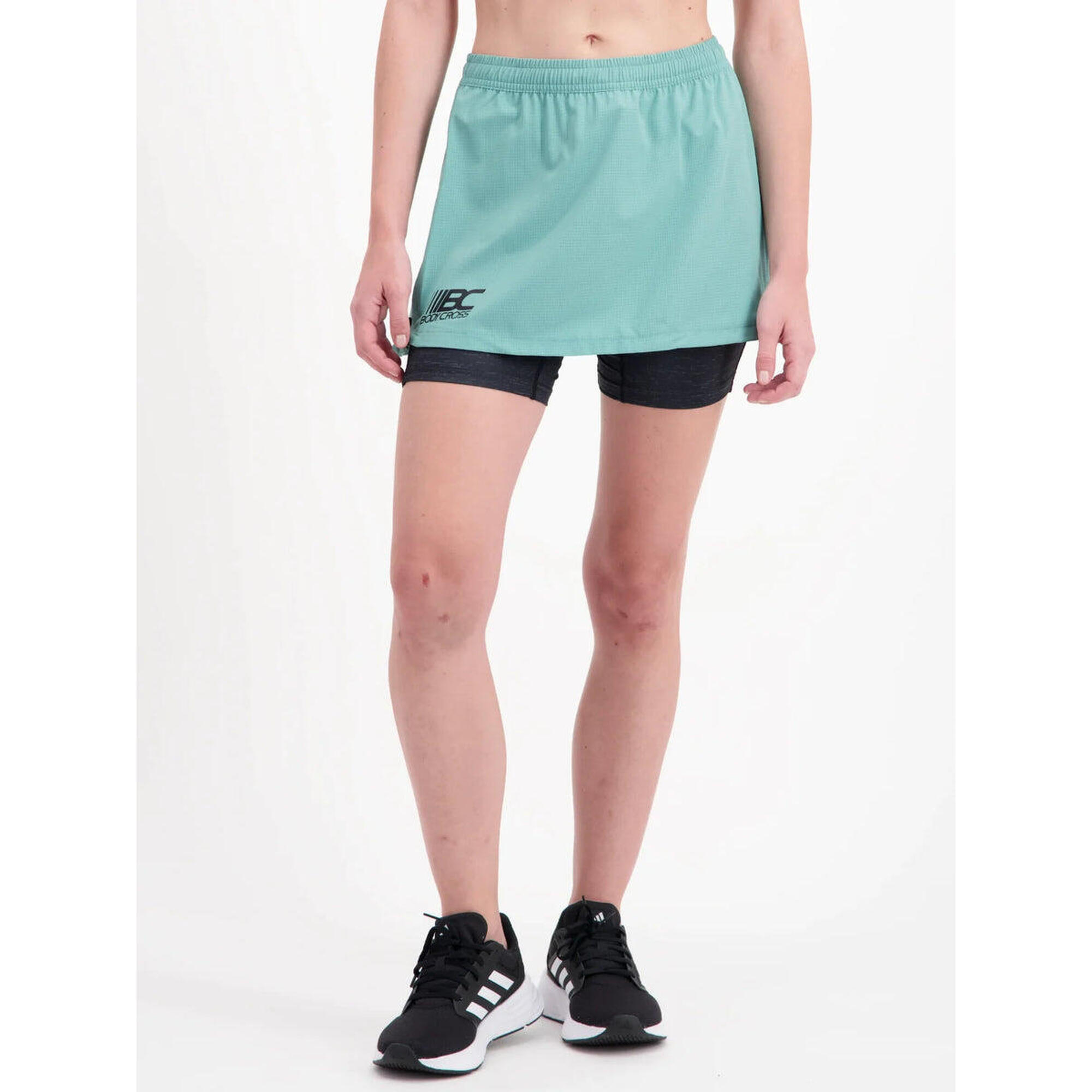 Spódnico-szorty Damskie do Biegania-Trail ZIPRUN SKIRT 3 IN 1