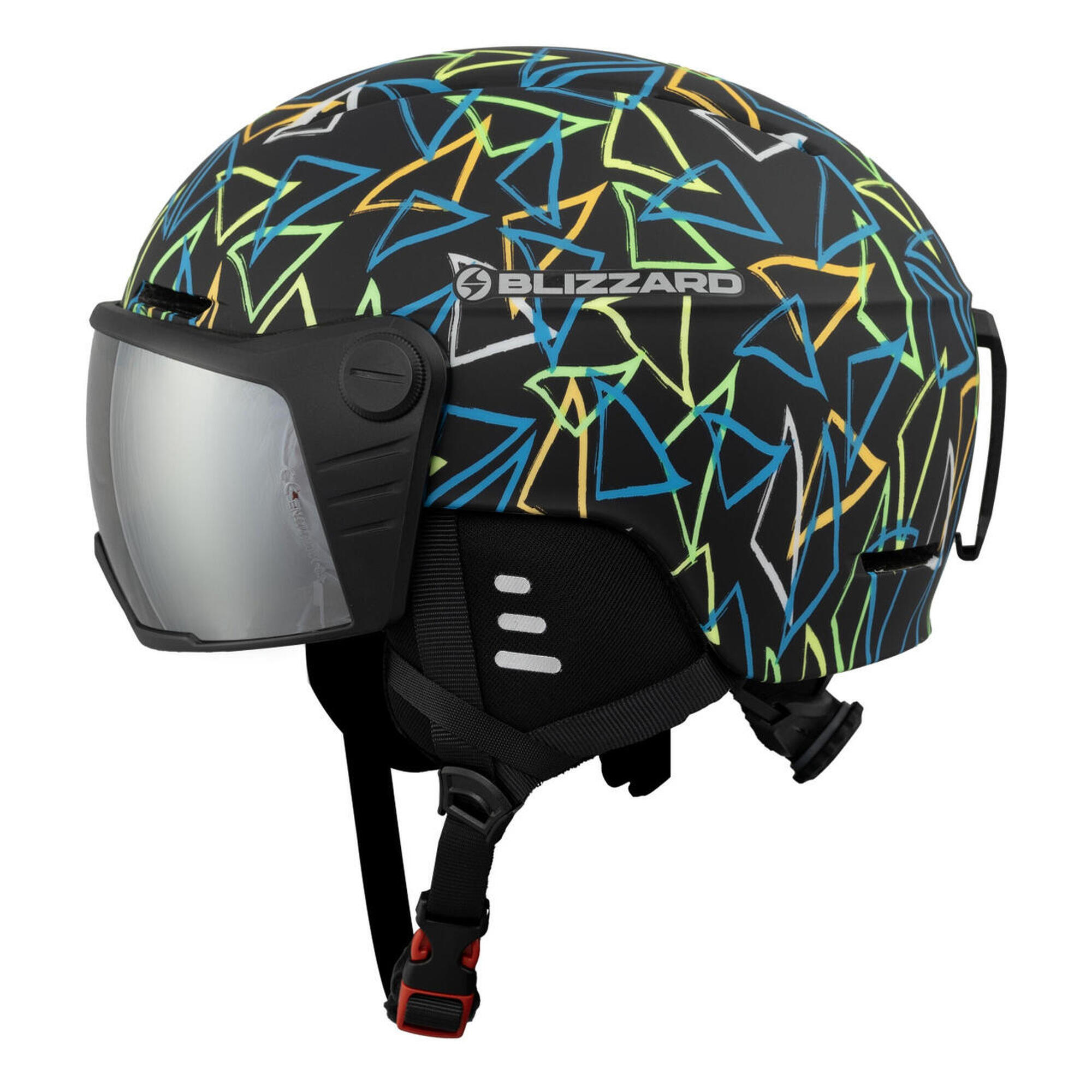 Kask narciarski juniorski Blizzard Flash Visor Junior black/multicolor