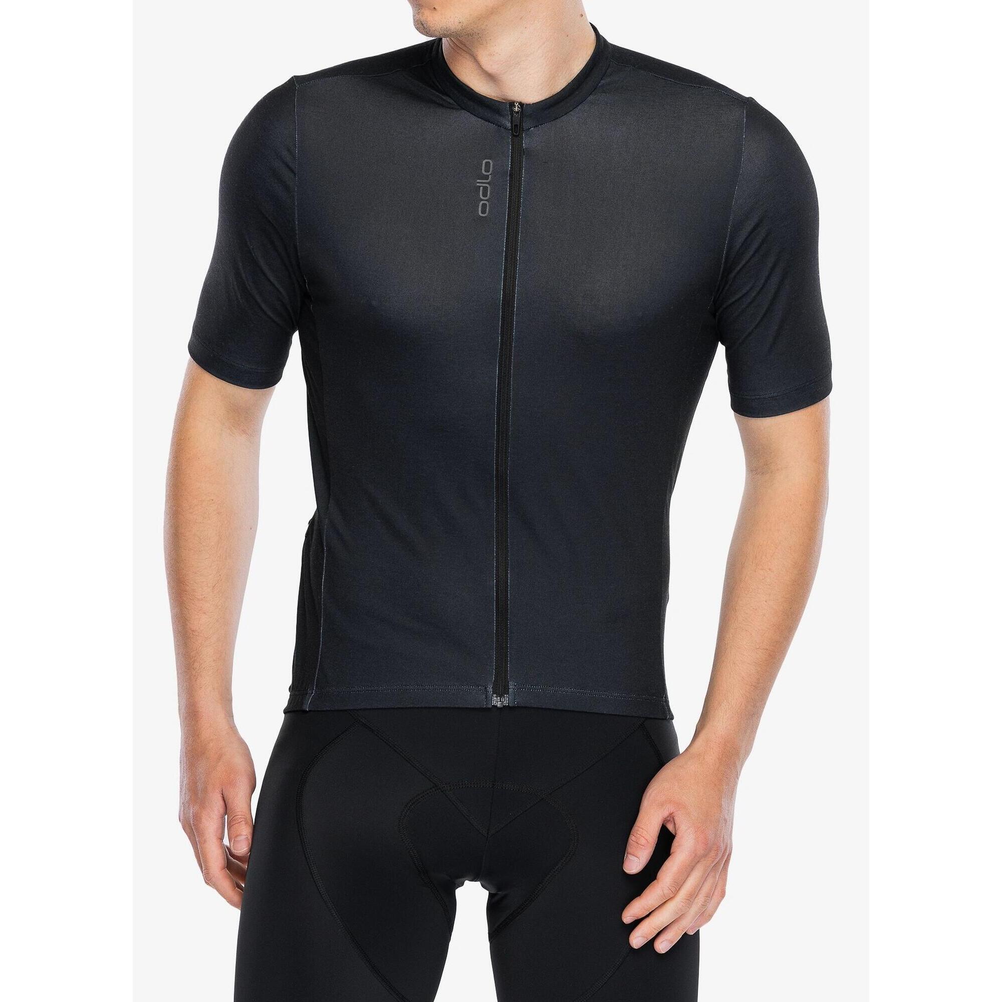 Koszulka kolarska męska Odlo Essential T-Shirt S/U Collar S/S Full Zip