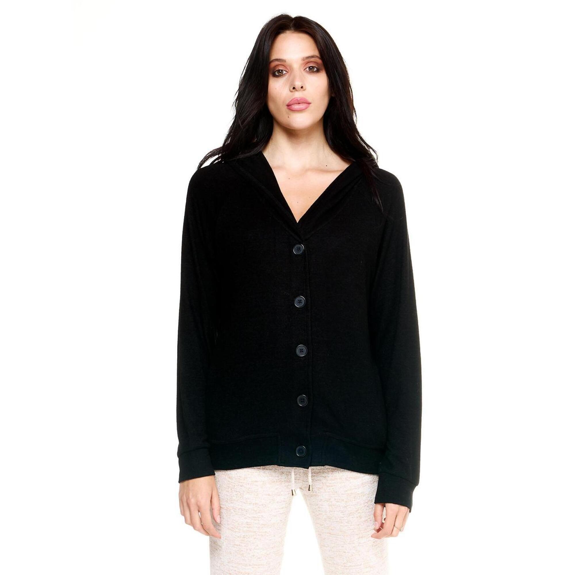 Damska bluza z kapturem Leone zapinana na guziki Winter Chic Boxing