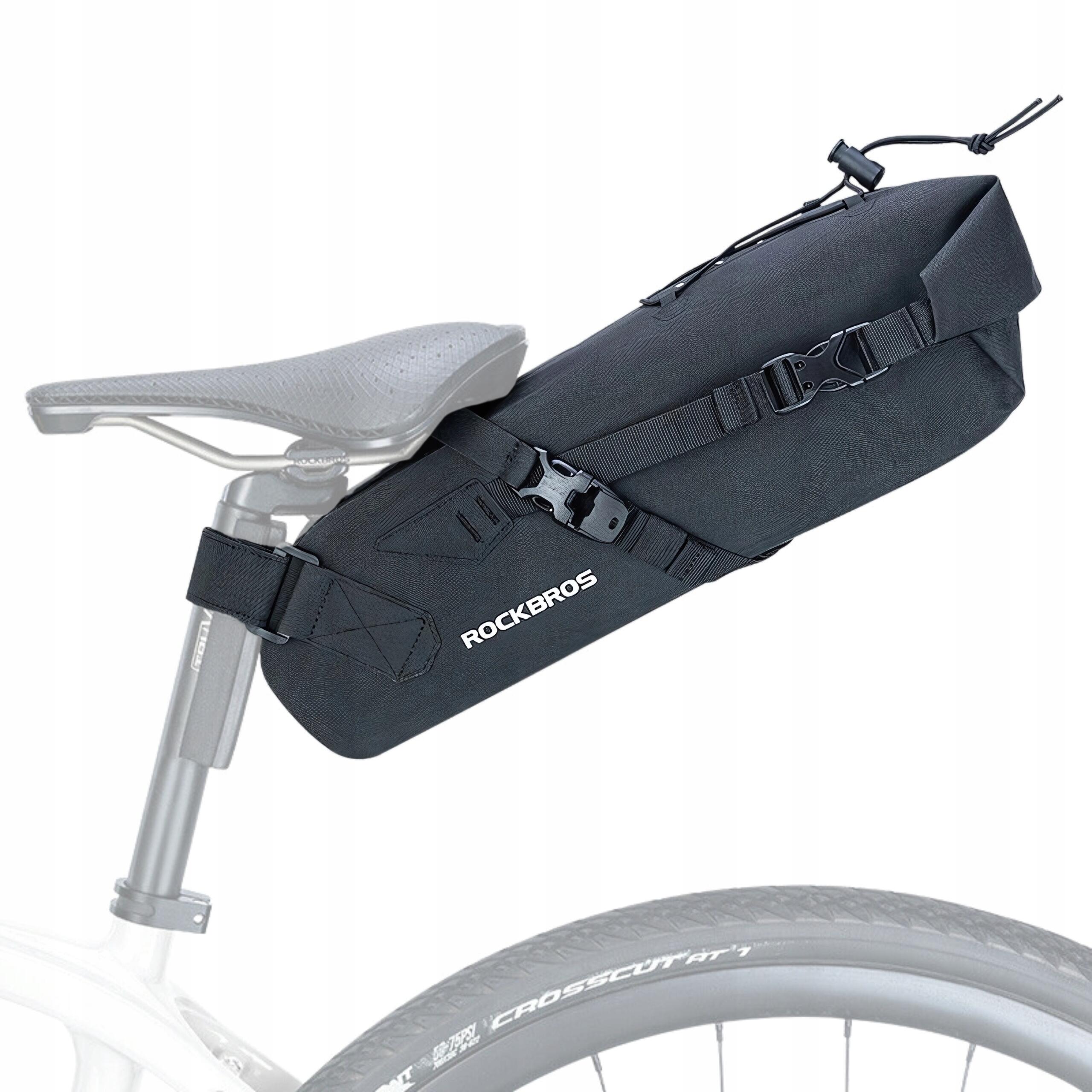 Torba podsiodłowa Rockbros 3 L wodoodporna odblask czarna