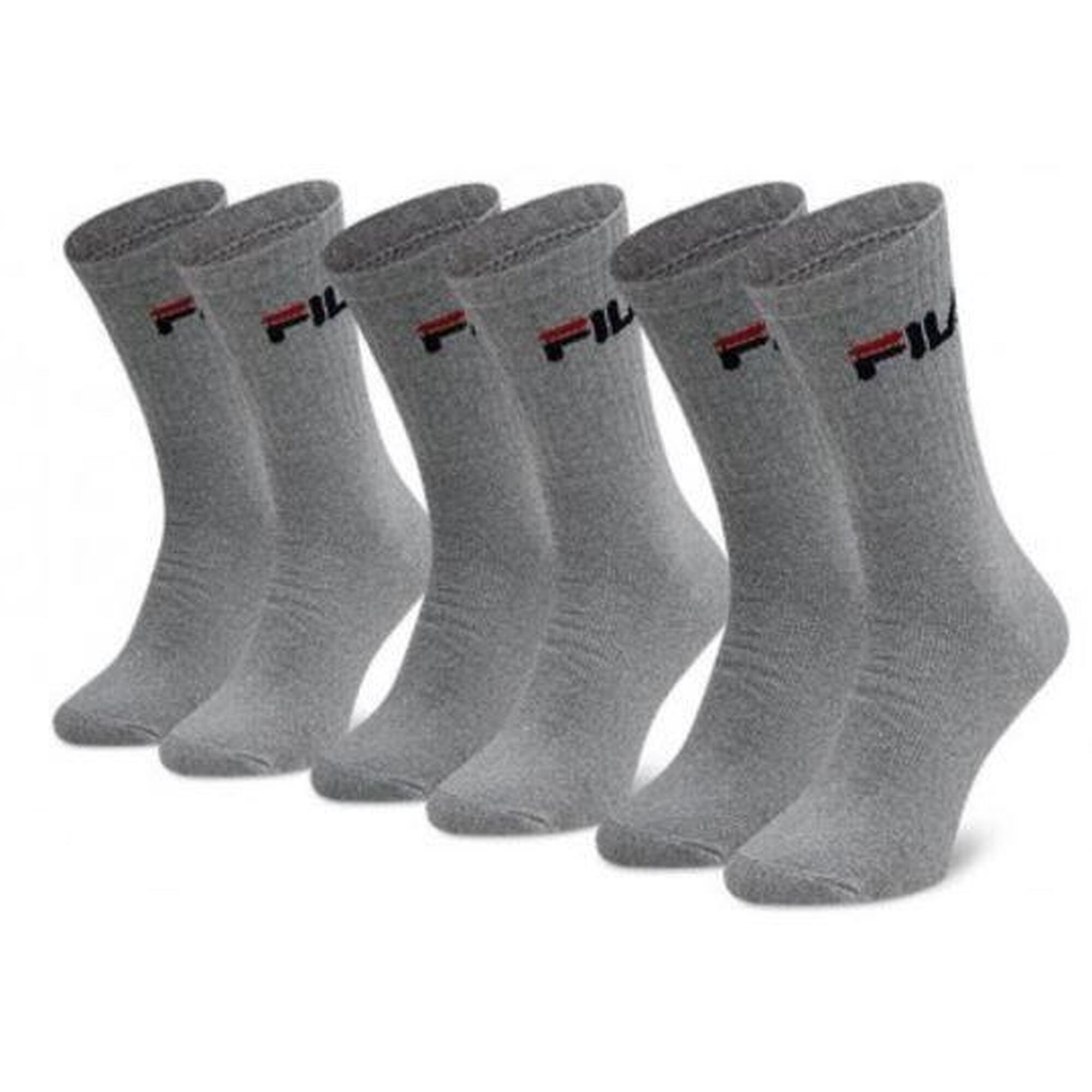 Skarpetki do Tenisa Fila Crew 3-pak Unisex Antracyt 35-38