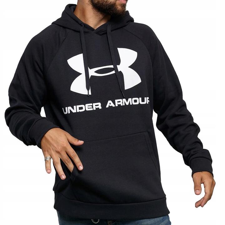 Bluza męska z kapturem czarna UNDER ARMOUR UA RIVAL FLEECE