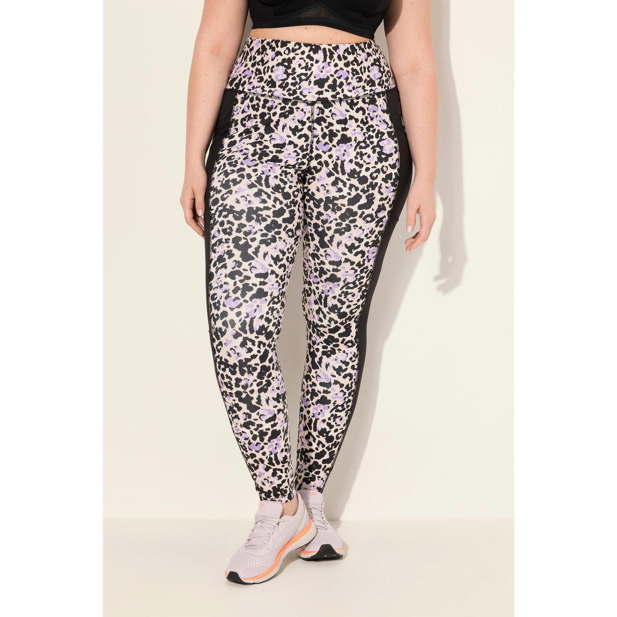 Damskie Legginsy sportowe szybkoschnące wzór w panterkę z recyklingu