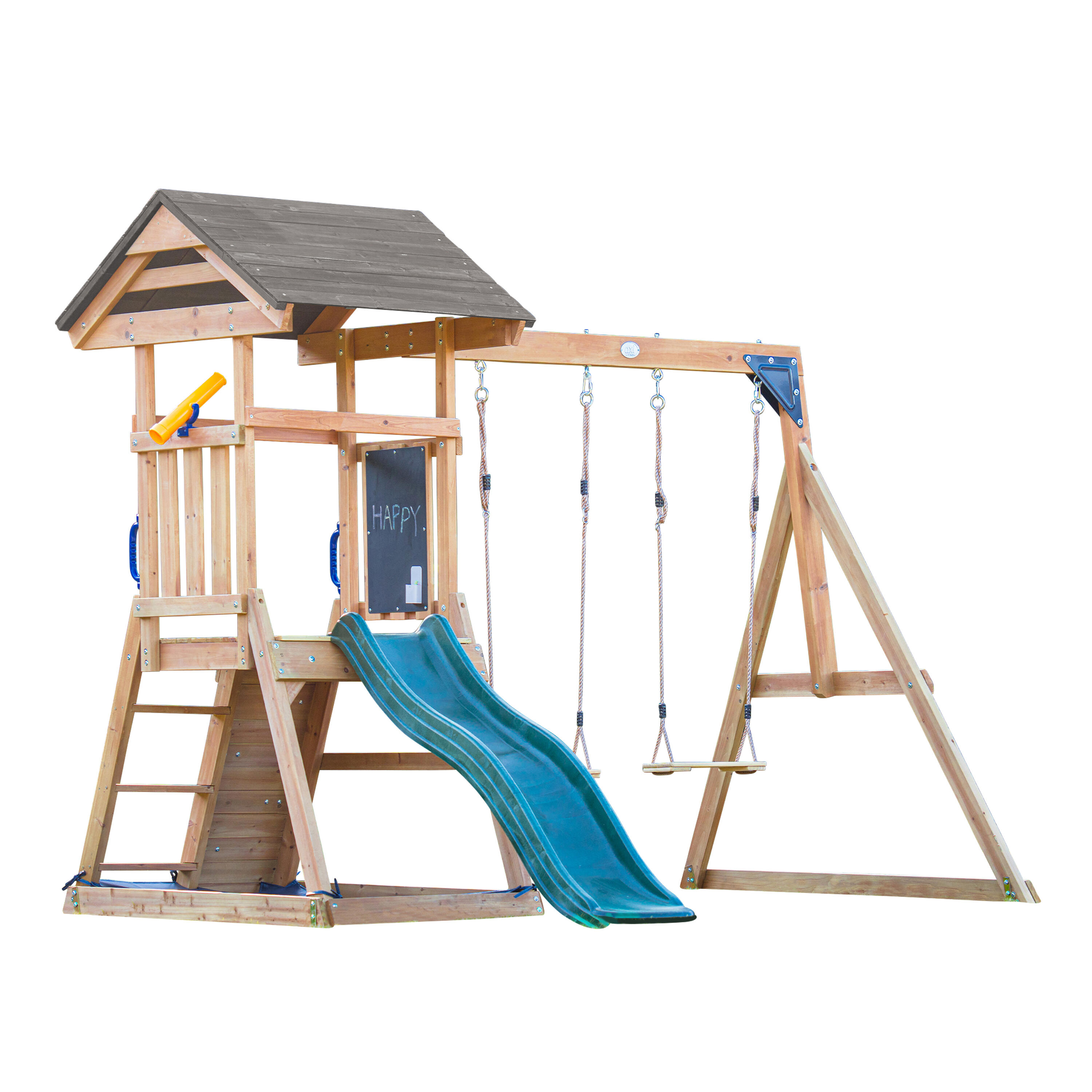 AXI Mia Drewniany plac zabaw z 2 huśtawkami i zjeżdżalnią