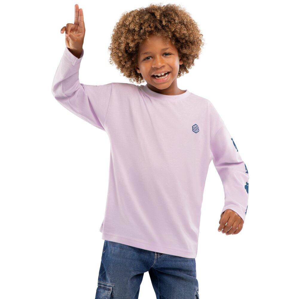 Koszulka bawełniana lifestyle długi rękaw chłopięca Bungee