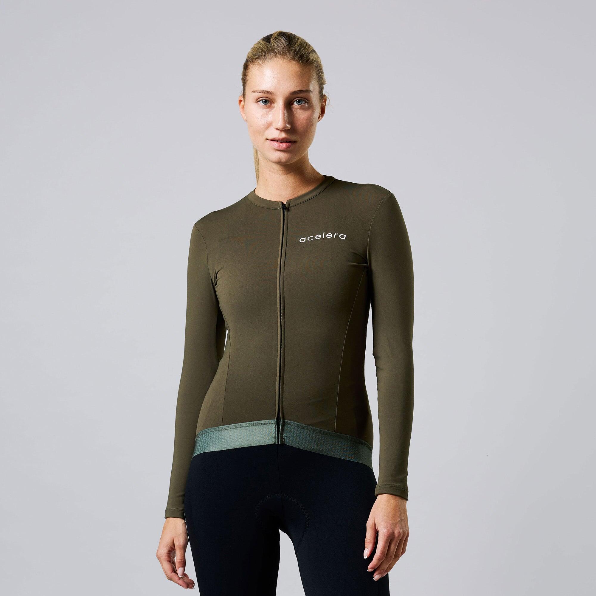 Damska kurtka kolarska Thermo Fleece z długim rękawem