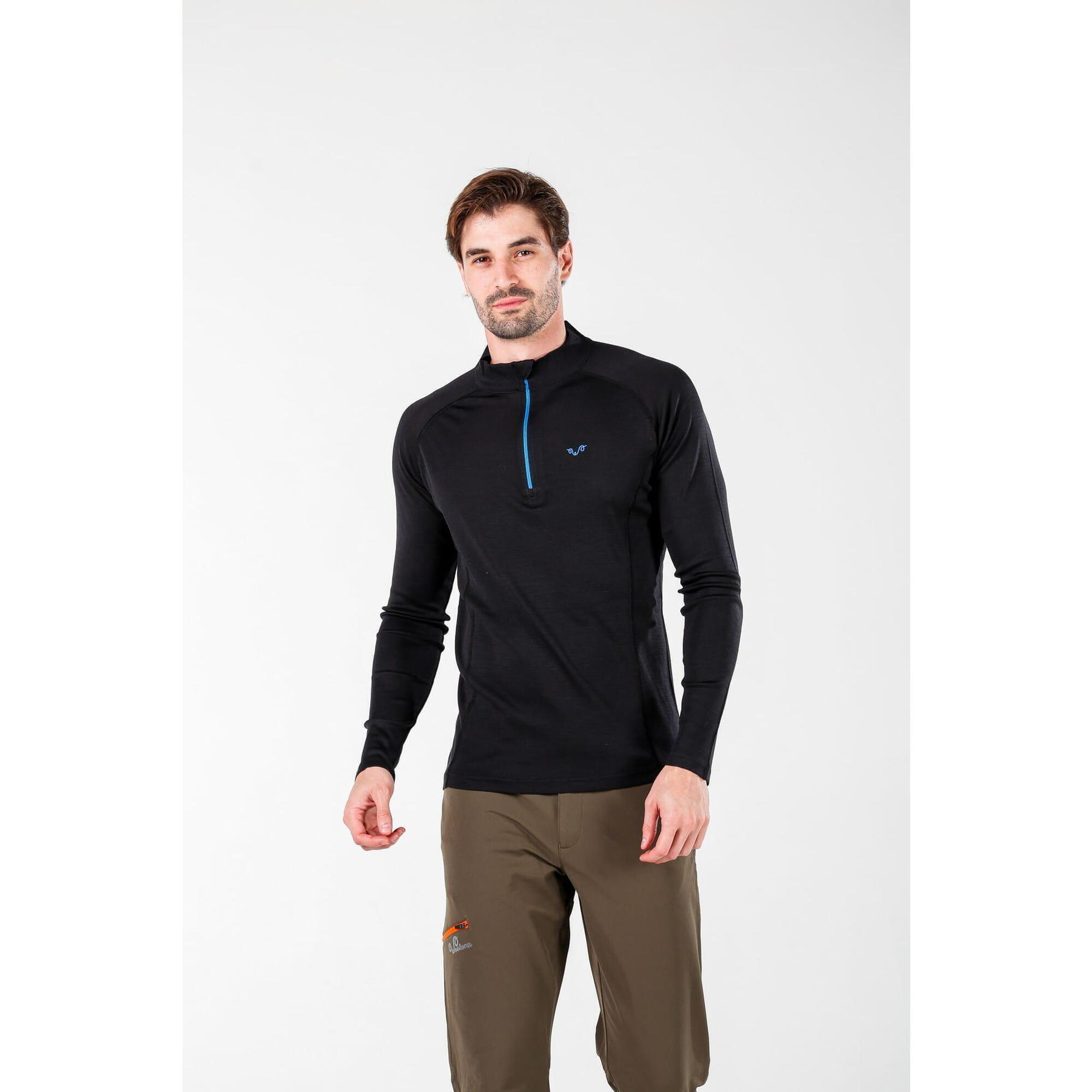 Astro - męska koszulka 100% wełna merino z zamkiem (195 g/m²)