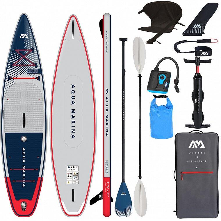 Deska SUP Aqua Marina HYPER 11'6" zestaw kajakowy + pompka elektr + torba 10L
