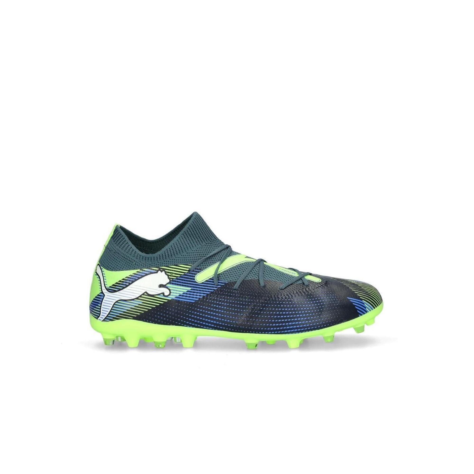 Buty piłkarskie FUTURE 7 MATCH MG PUMA Gray Skies White Fizzy Apple Yellow