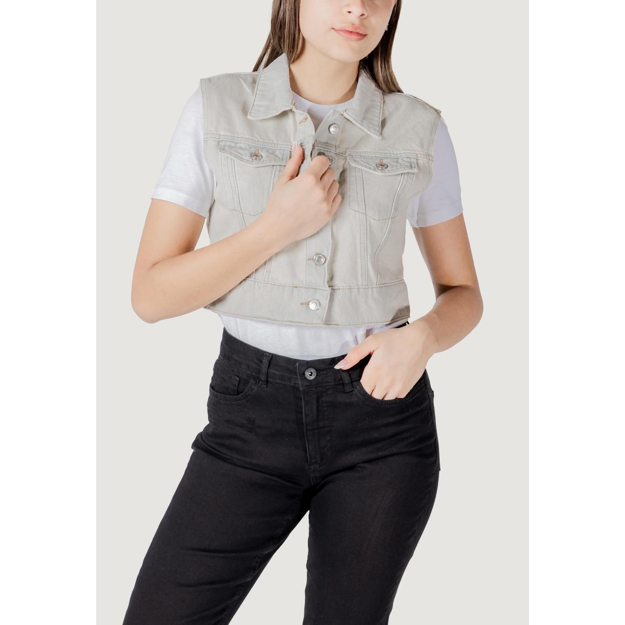 Kurtka Kobieta ONLY Onlbeverly Vest Tint Bleach Dnm Red Tai