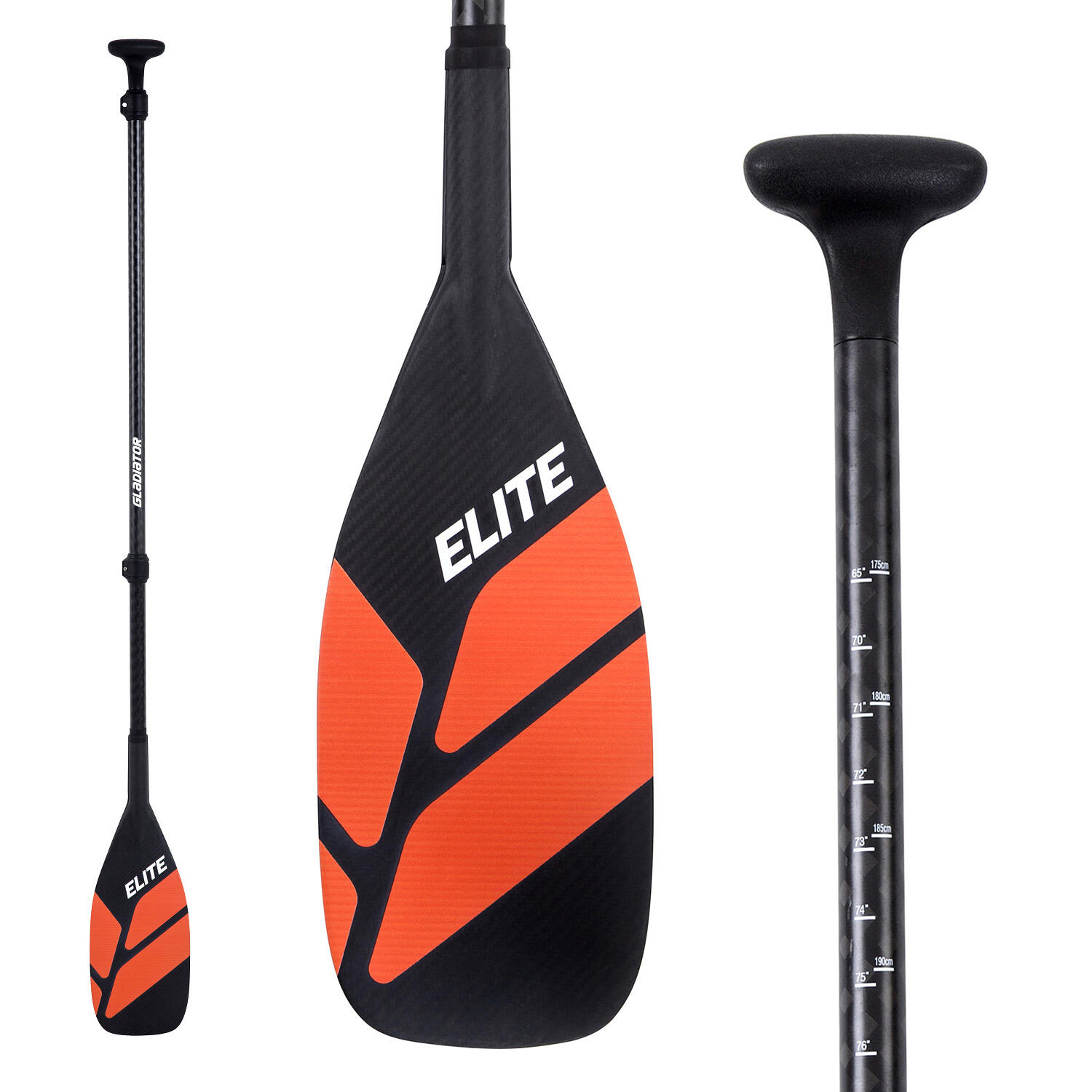 Wiosło SUP Gladiator Elite Full Carbon Red 3-częściowe