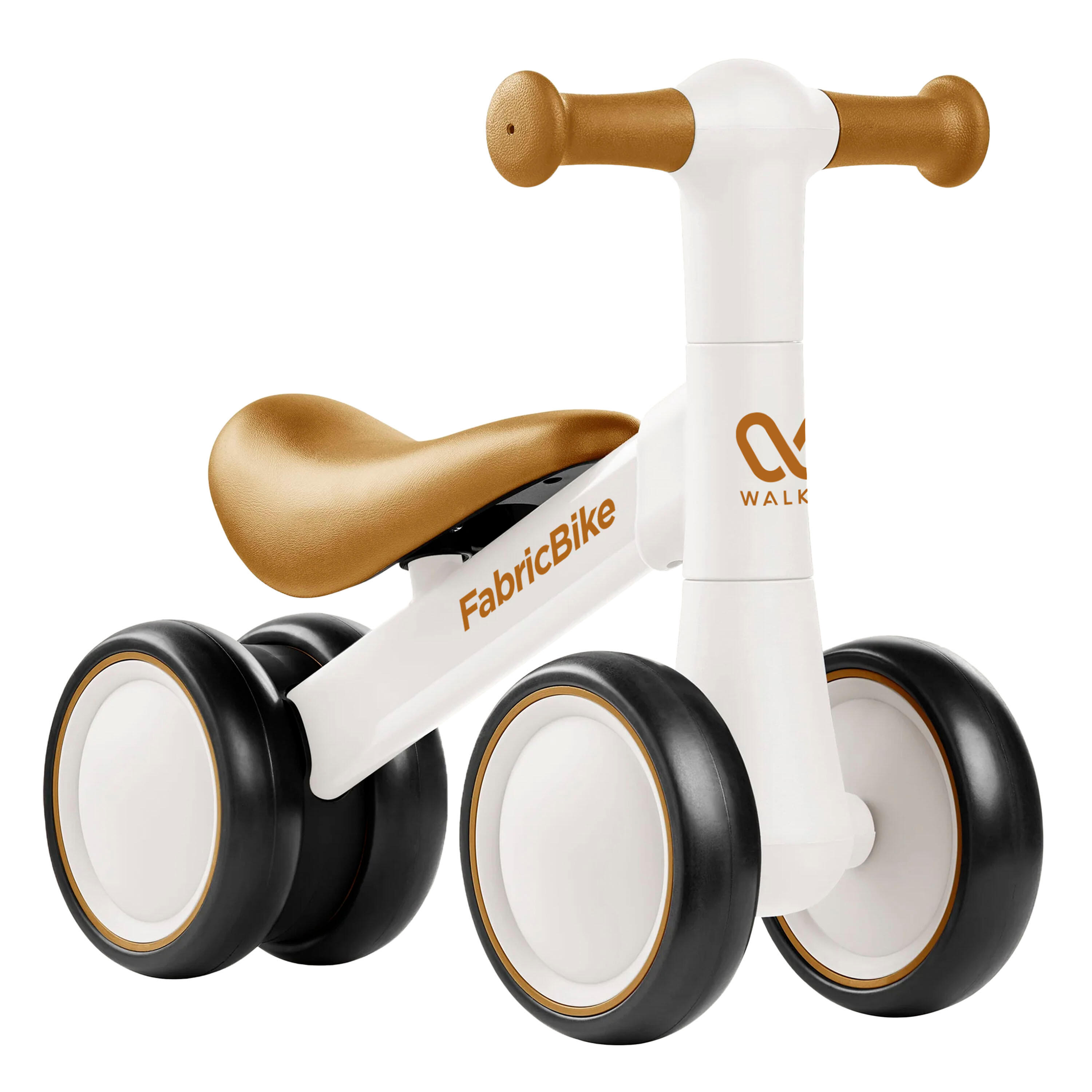 Chodzik - rowerek biegowy dla niemowląt w wieku 10-24 miesięcy, 4 koła. White