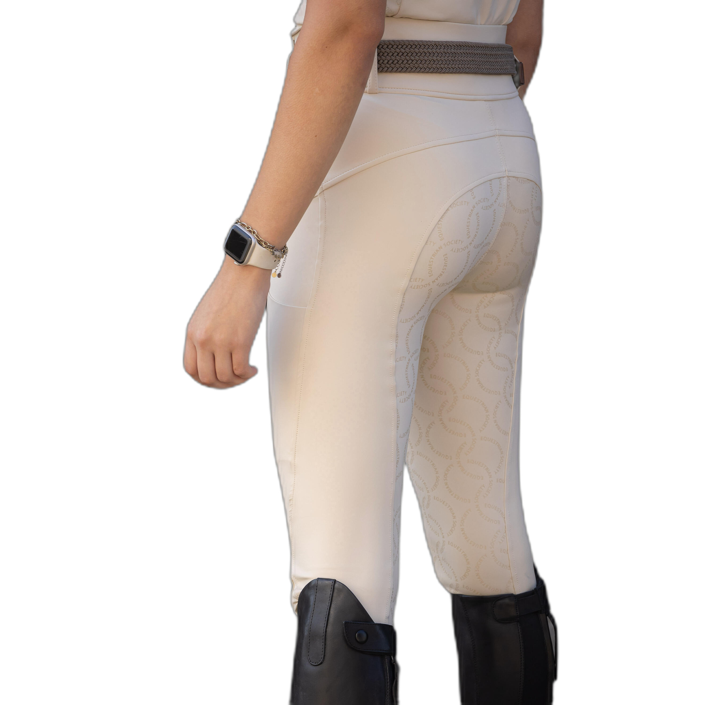 Damskie spodnie konkursowe o pełnej przyczepności Harry's Horse Eqs Ivory