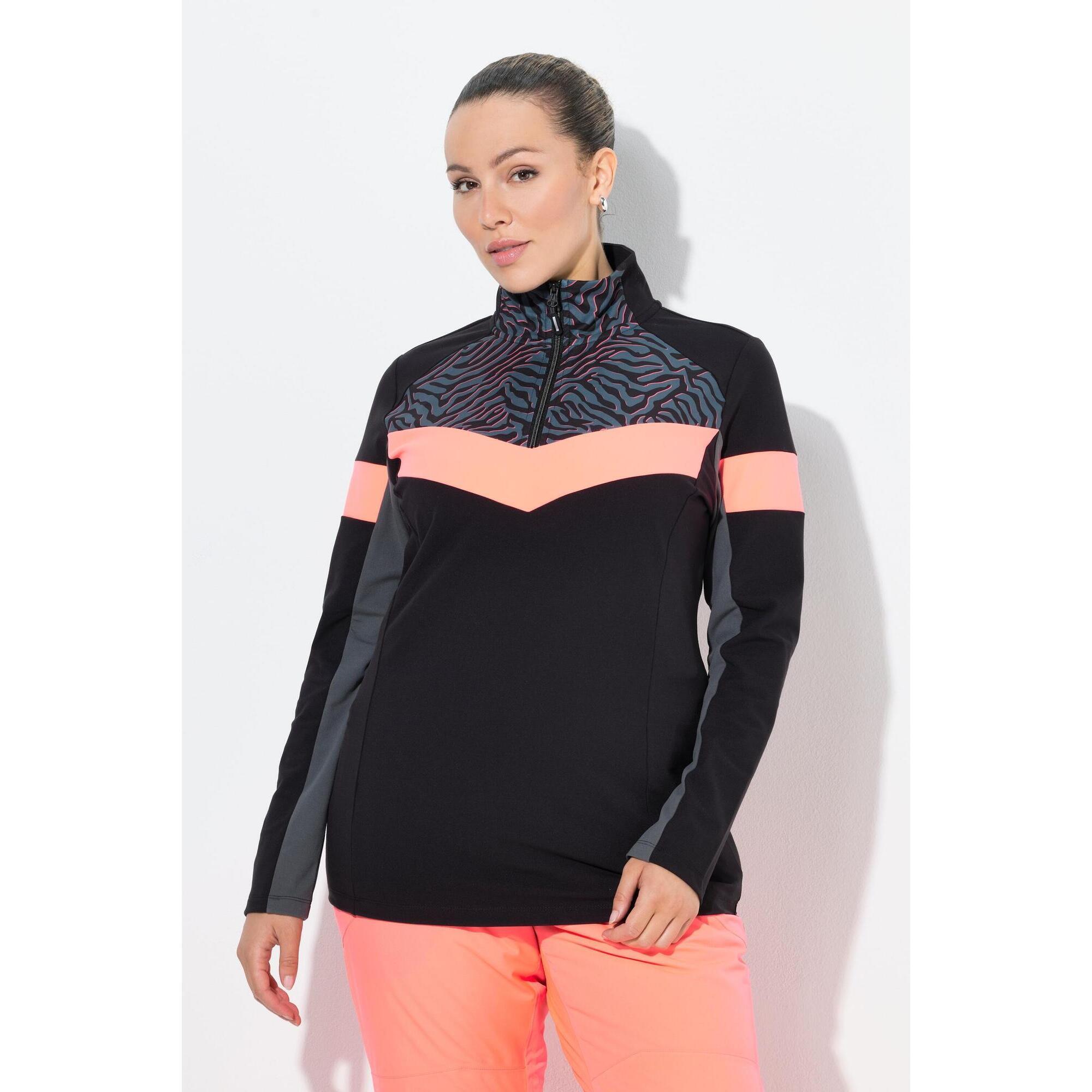 Damskie Koszulka funkcyjna dopasowana półgolf długi rękaw z recyklingu