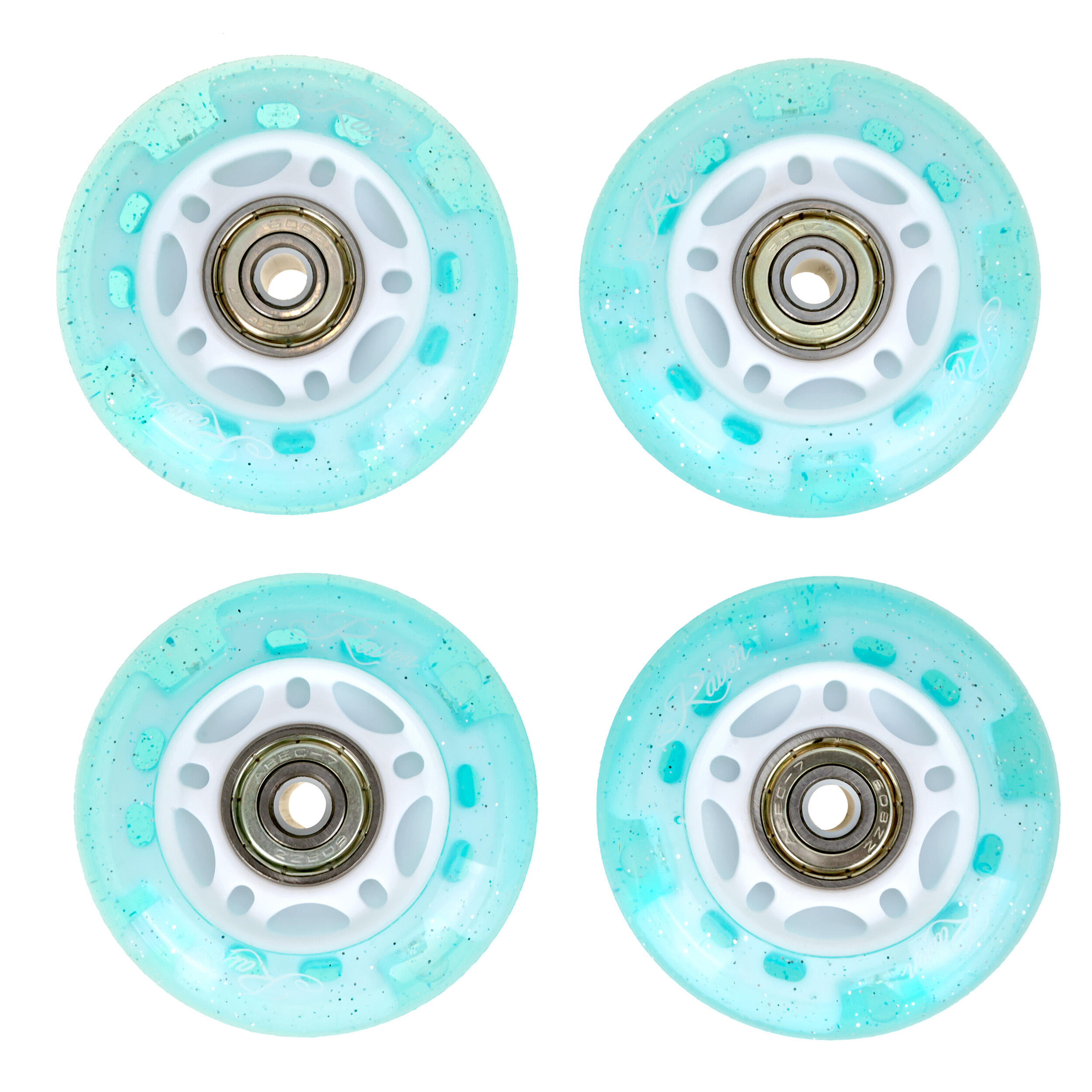 4x Świecące kółka LED + łożyska do rolek Raven Zoya PU
