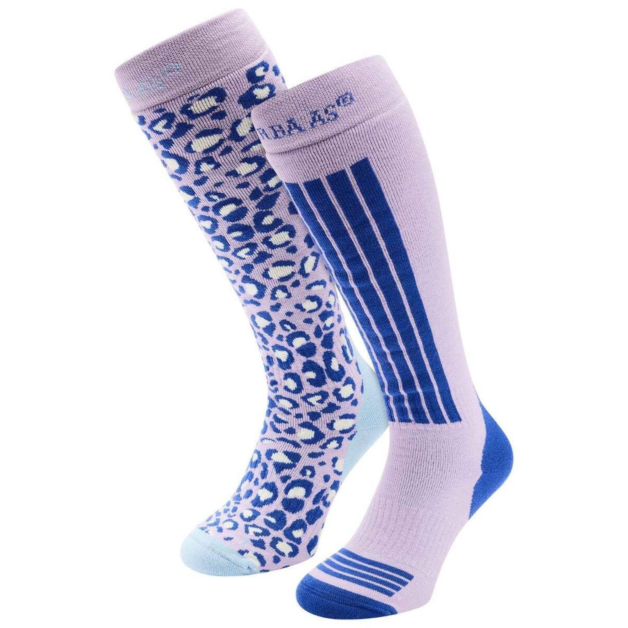 Skarpety narciarskie - Damskie - 2 pary - Fioletowe