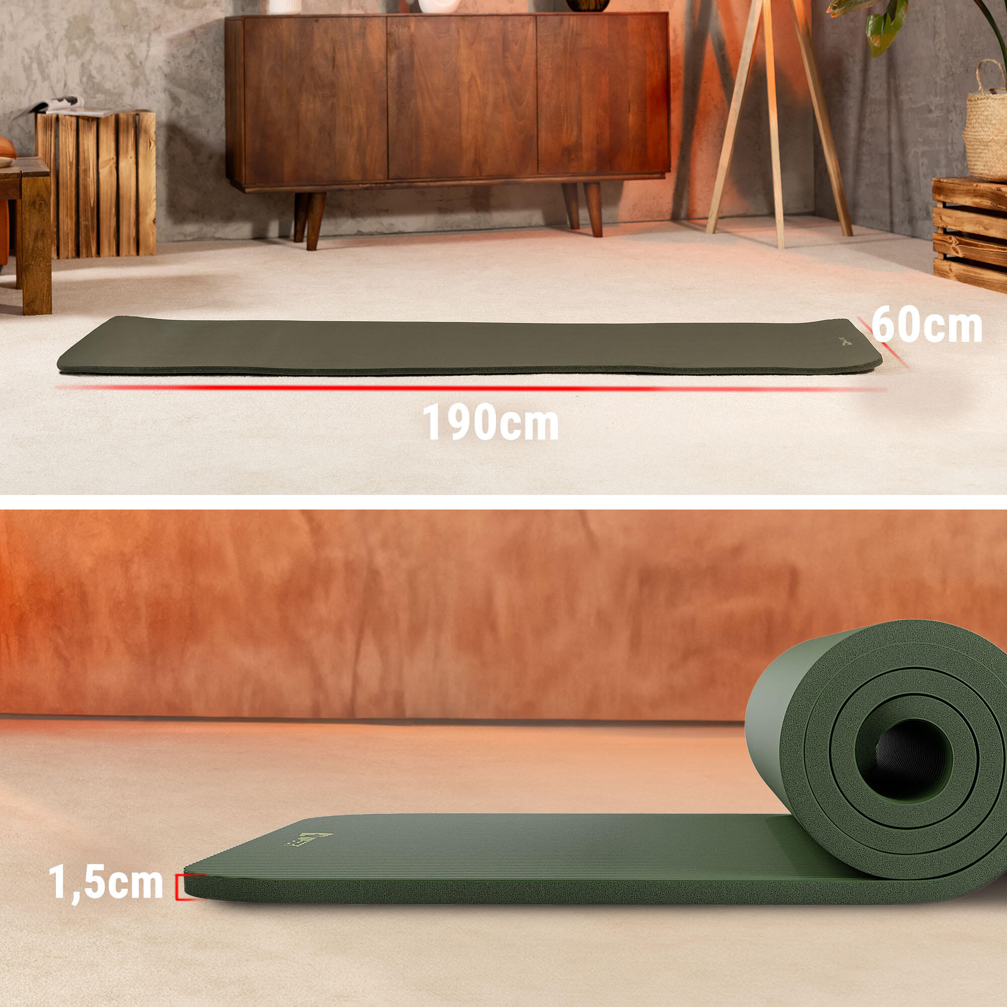 Mata fitness NBR 1,5cm - 190x60cm