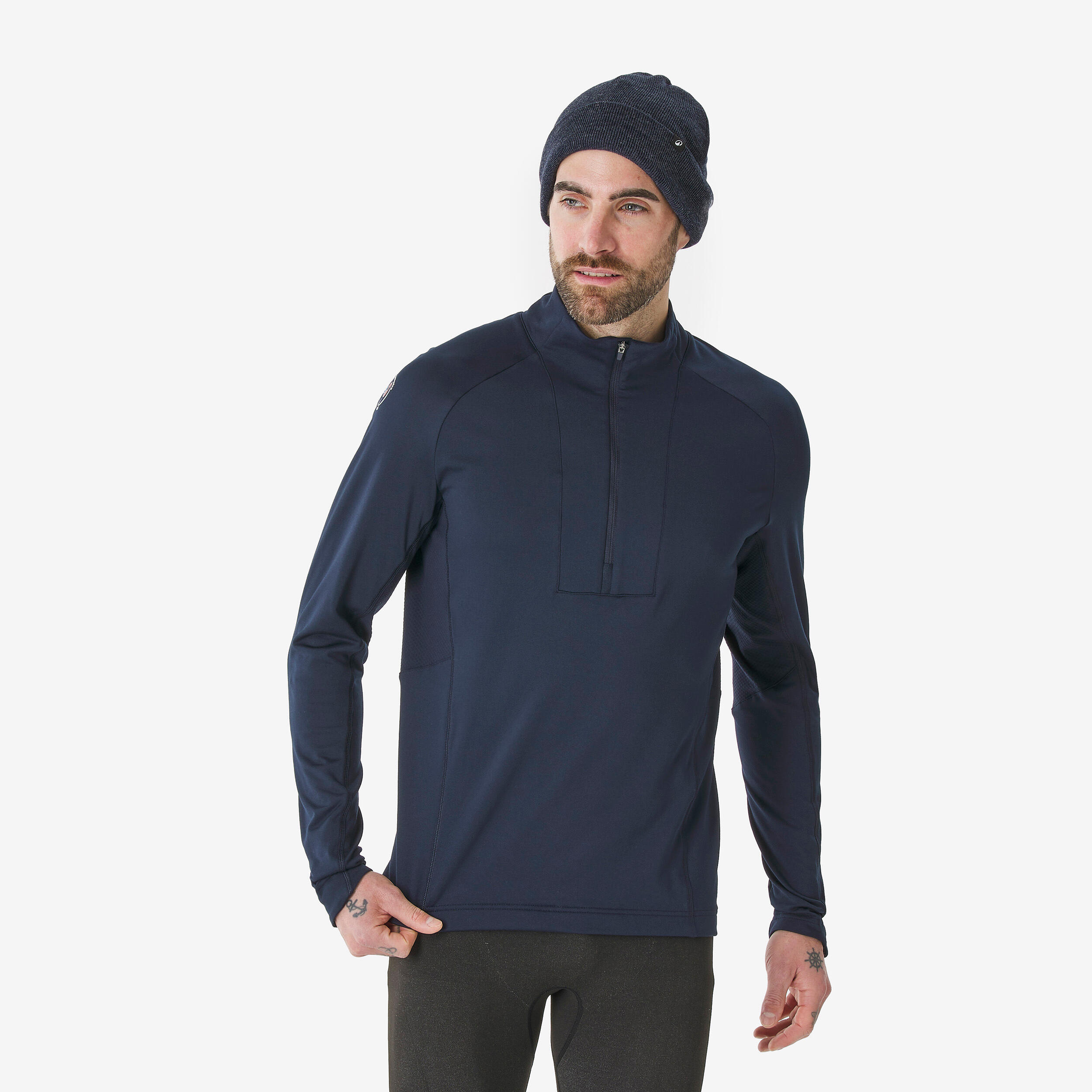 Koszulka termoaktywna narciarska męska Quechua BL 500 1/2 Zip