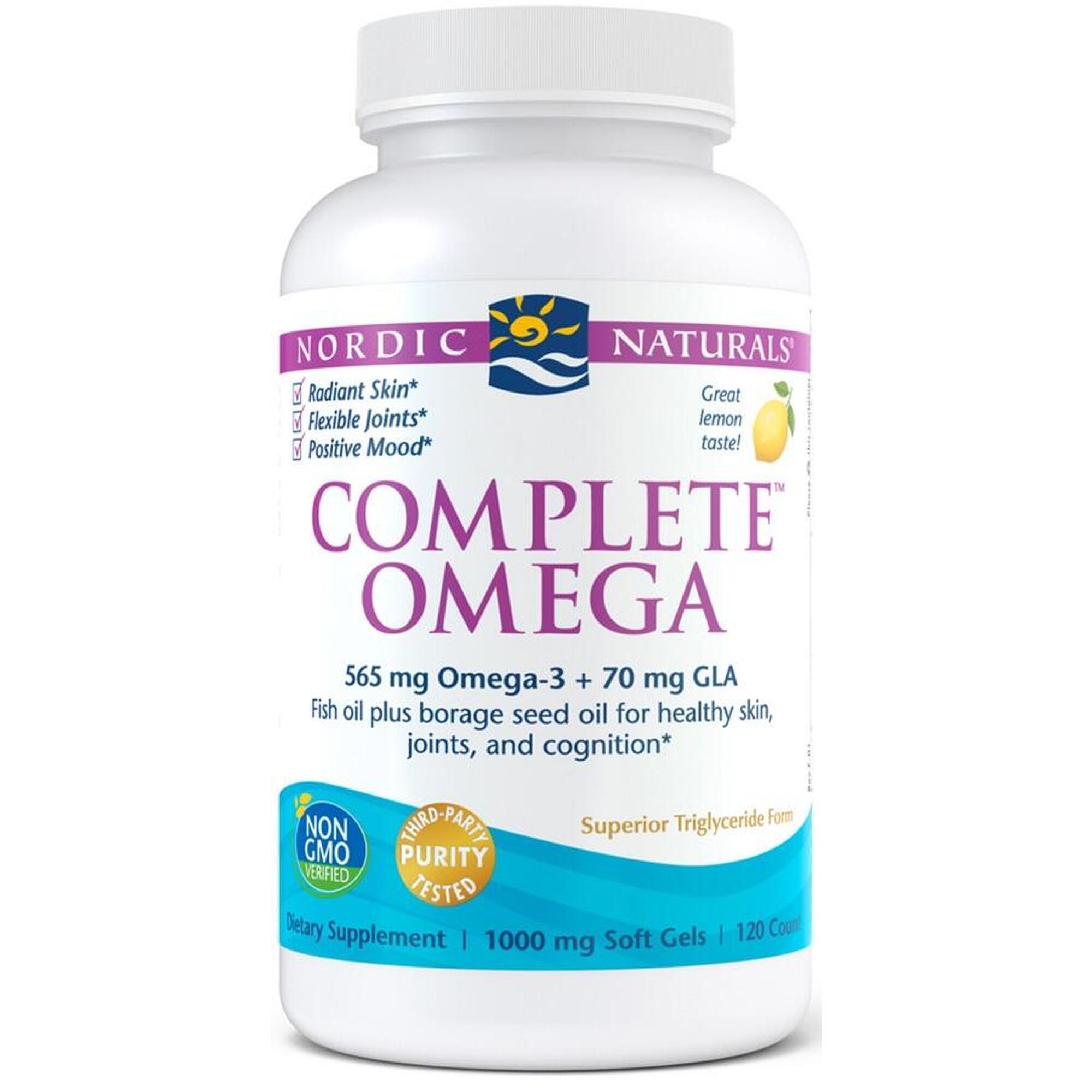 Complete Omega 565mg Omega + GLA Cytryna Nordic Naturals 60 kapsułek