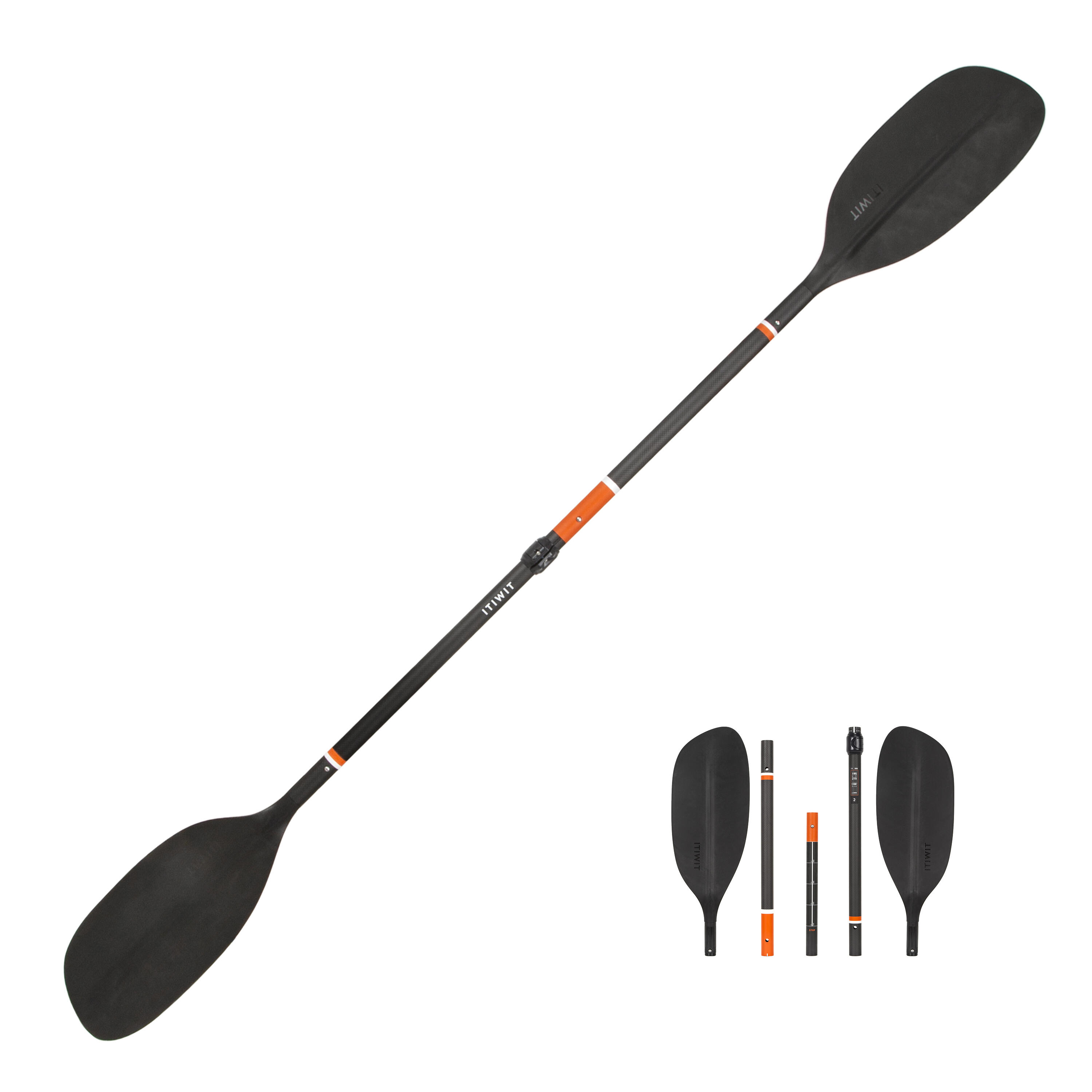 Wiosło do kajaka/packraftu Itiwit 5-cz. składane reg. 195-215 cm karbon/plastik