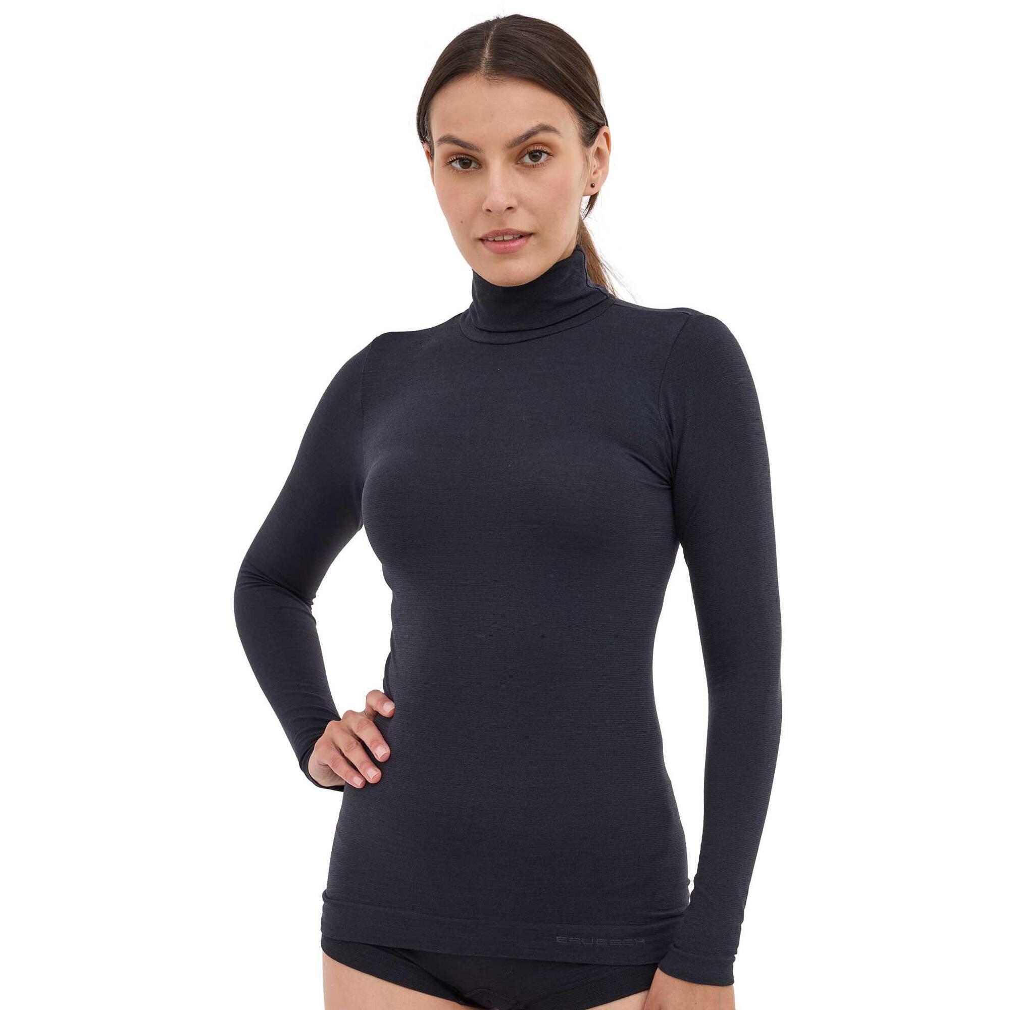 Koszulka damska golf z wełną Brubeck COMFORT MERINO