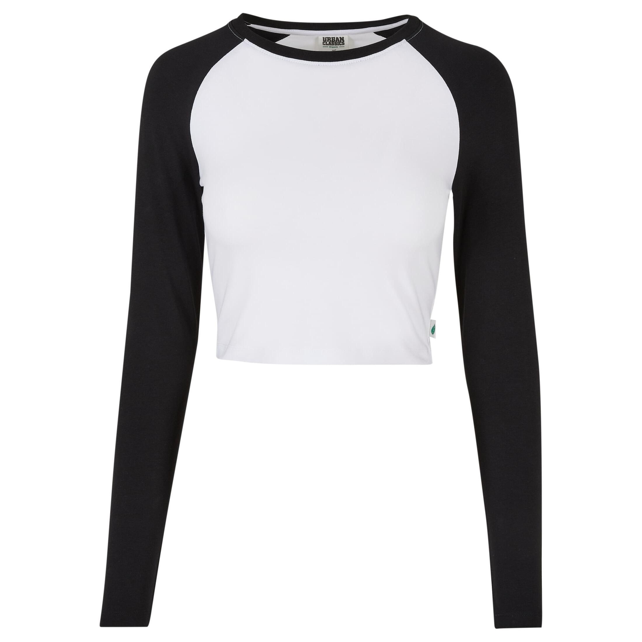 Damska ekologiczna koszulka crop z długim rękawem Urban Classics Retro Baseball
