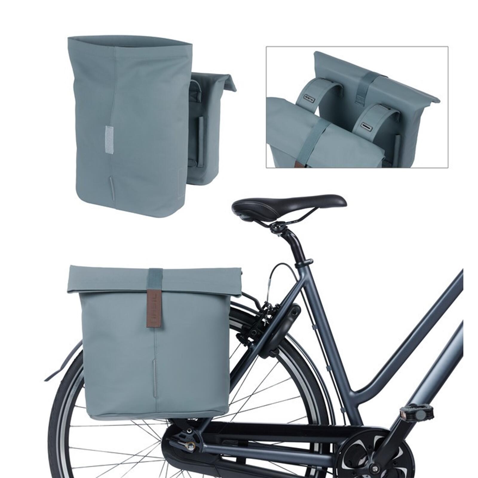 Podwójna sakwa „City”, grafitowo-niebieska