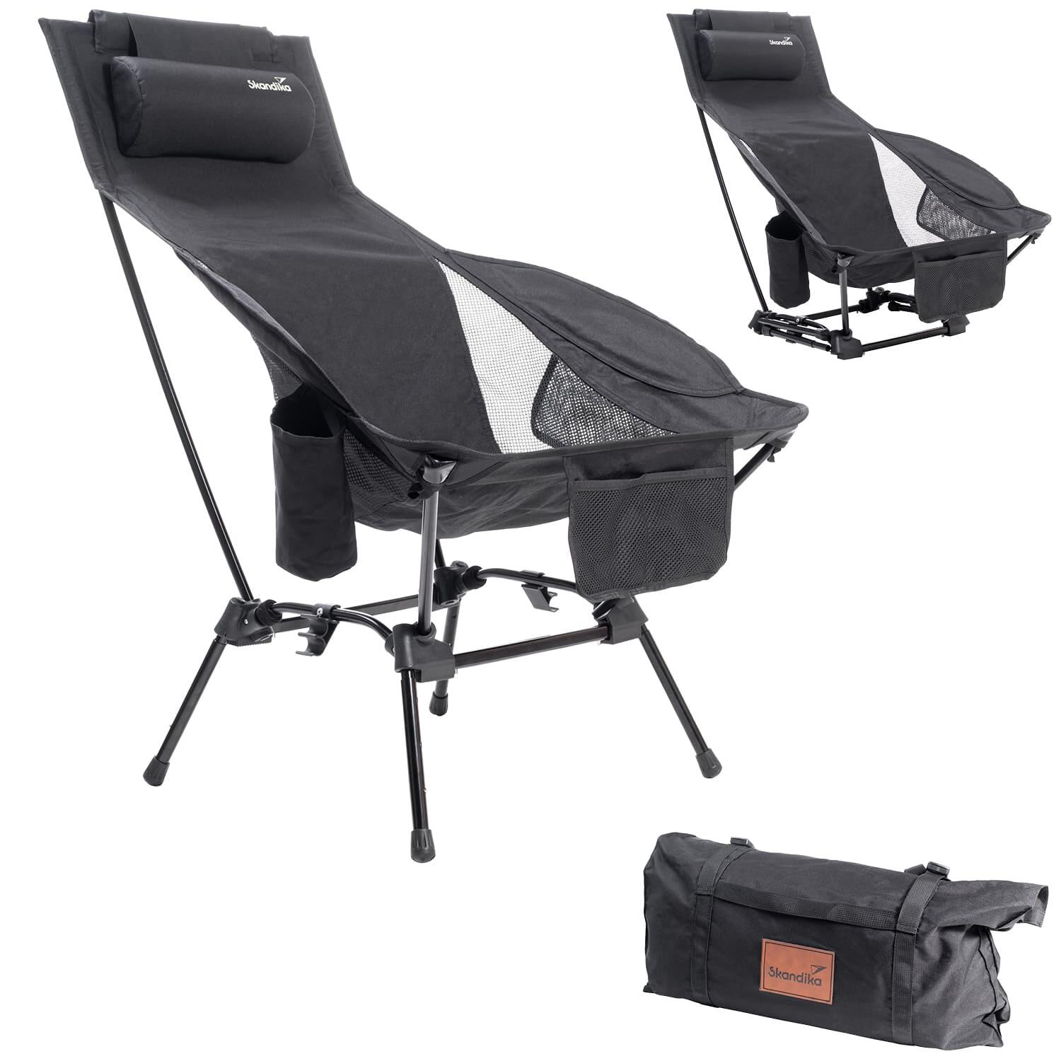 Krzesło kempingowe, turystyczne, ultralekkie Compact Flex z regulacją wysokości