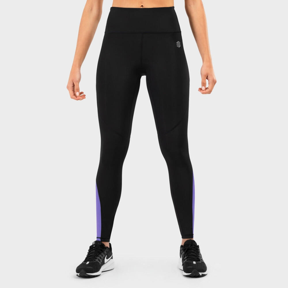 Kobieta Fitness Legginsy sportowe ze średnim stanem S-Power SIROKO Czarny