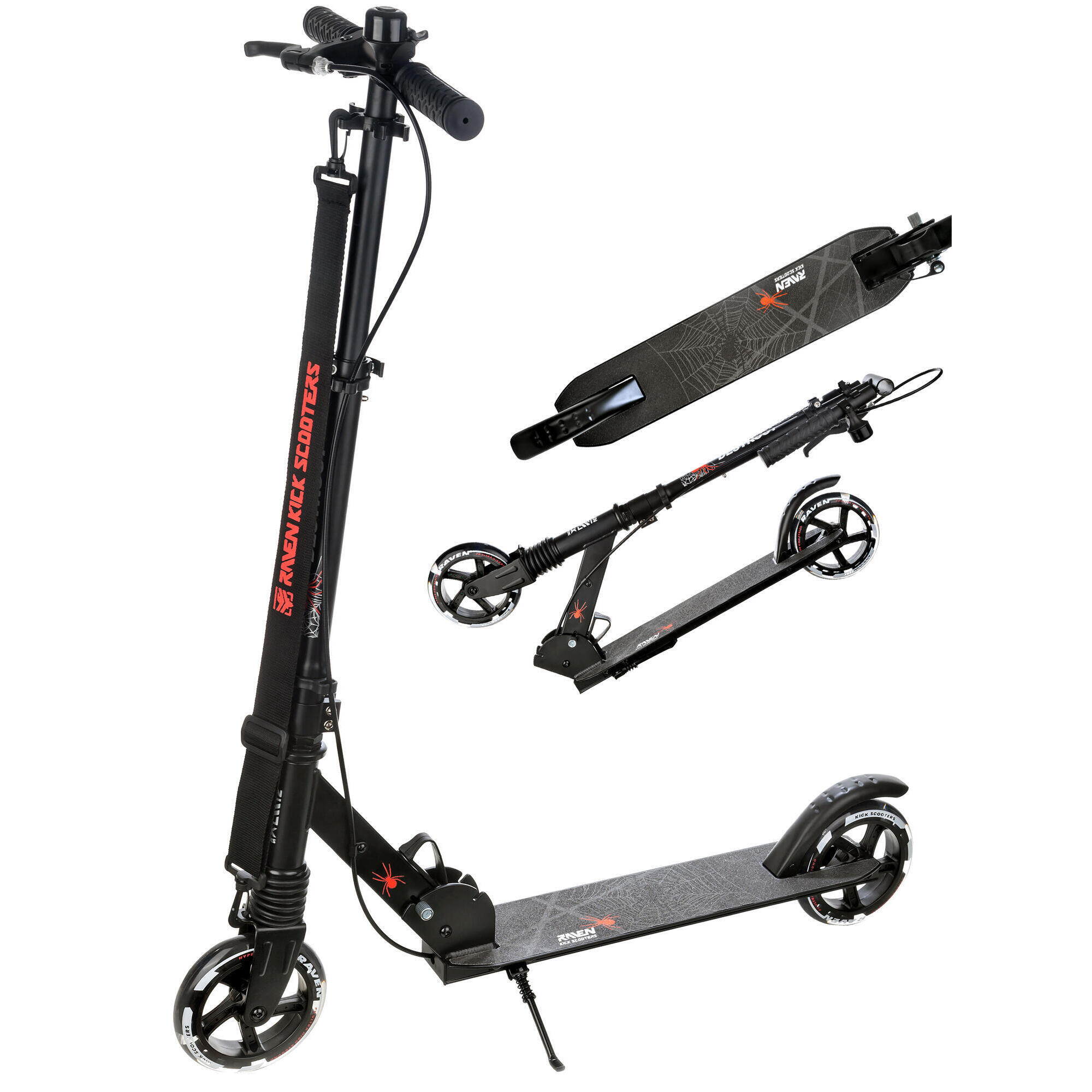 Hulajnoga Składana Raven Destruct 145mm amortyzacja hamulec świecące kółka LED