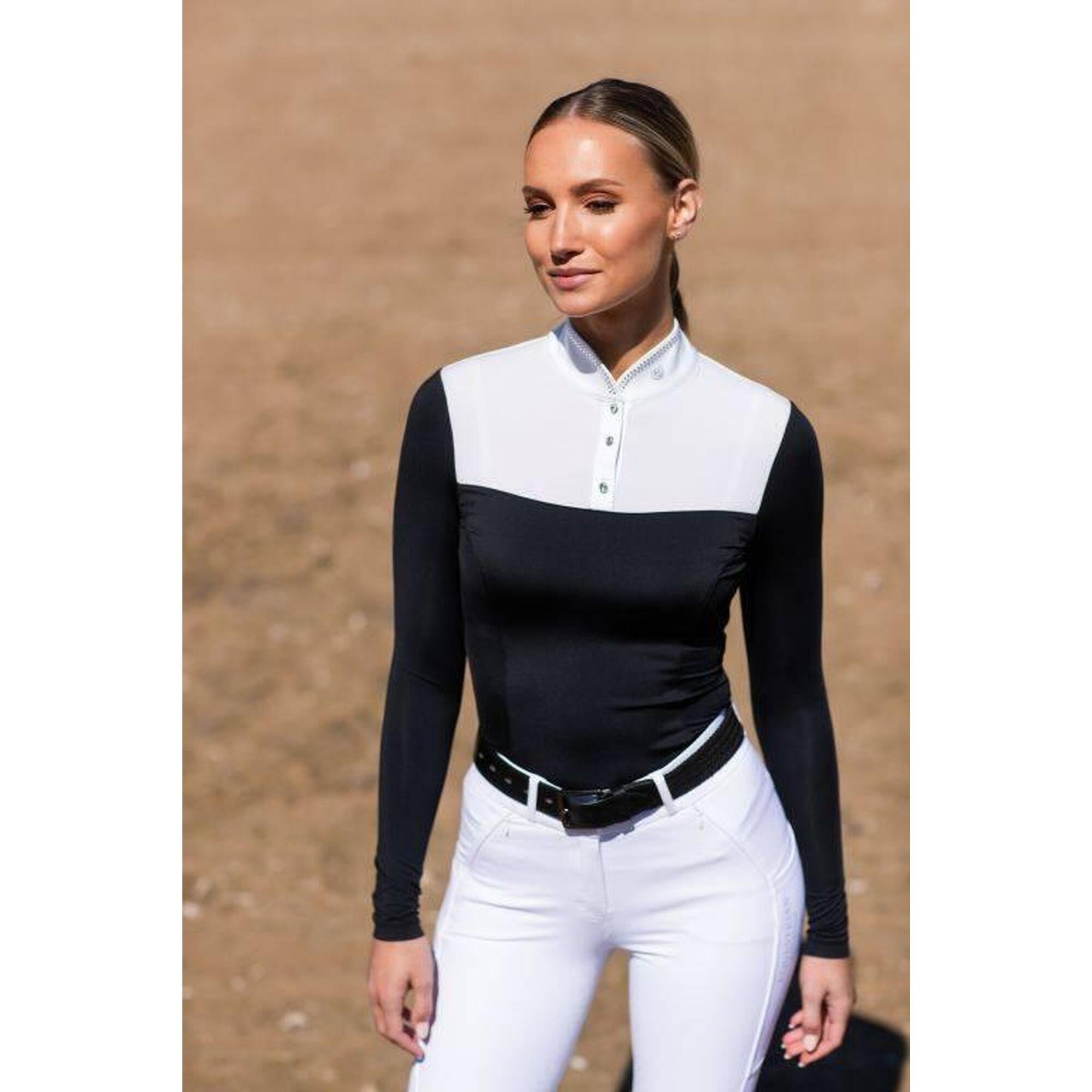 Damska konkursowa koszulka polo z długim rękawem Equestrian Stockholm