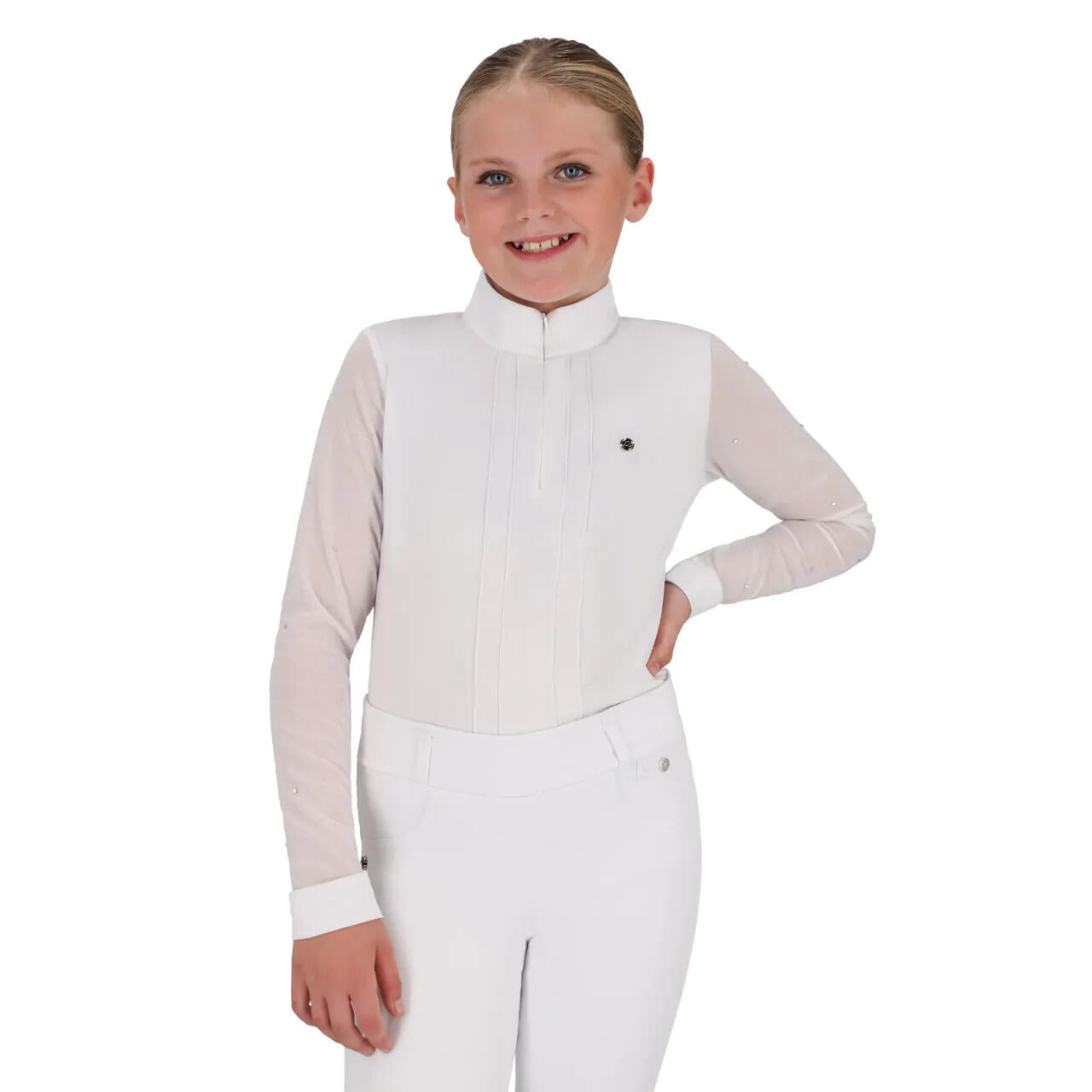 Długi rękaw polo konkursowe dla dziewczynki QHP Sennah