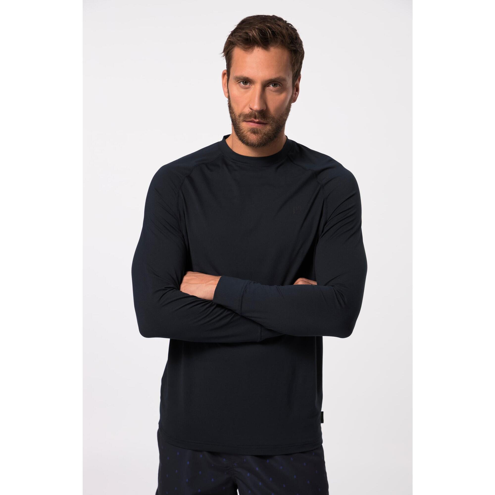 Męska Koszulka do pływania długi rękaw ochrona UV okrągły dekolt