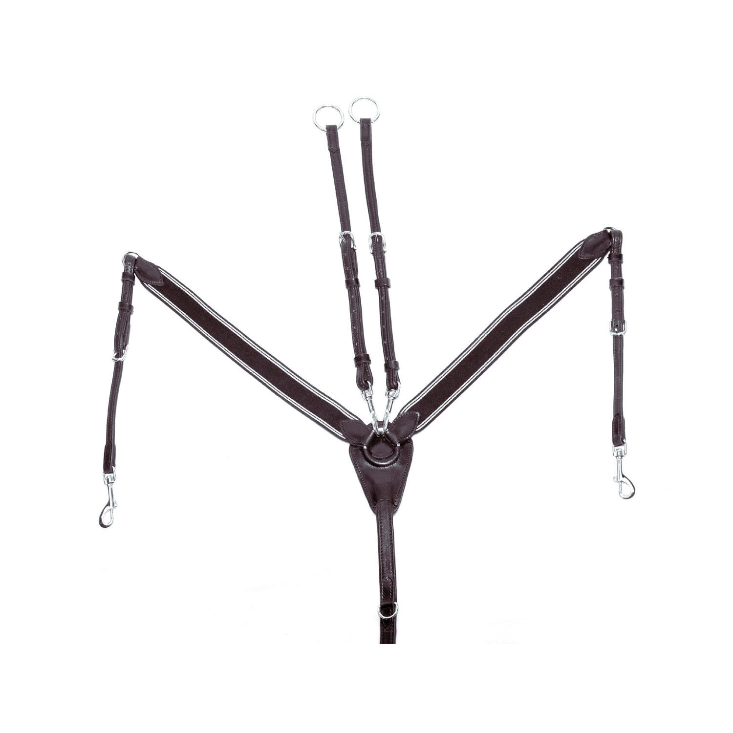 Elastyczny napierśnik z widelcem martingale z podwójnym skórzanym widelcem