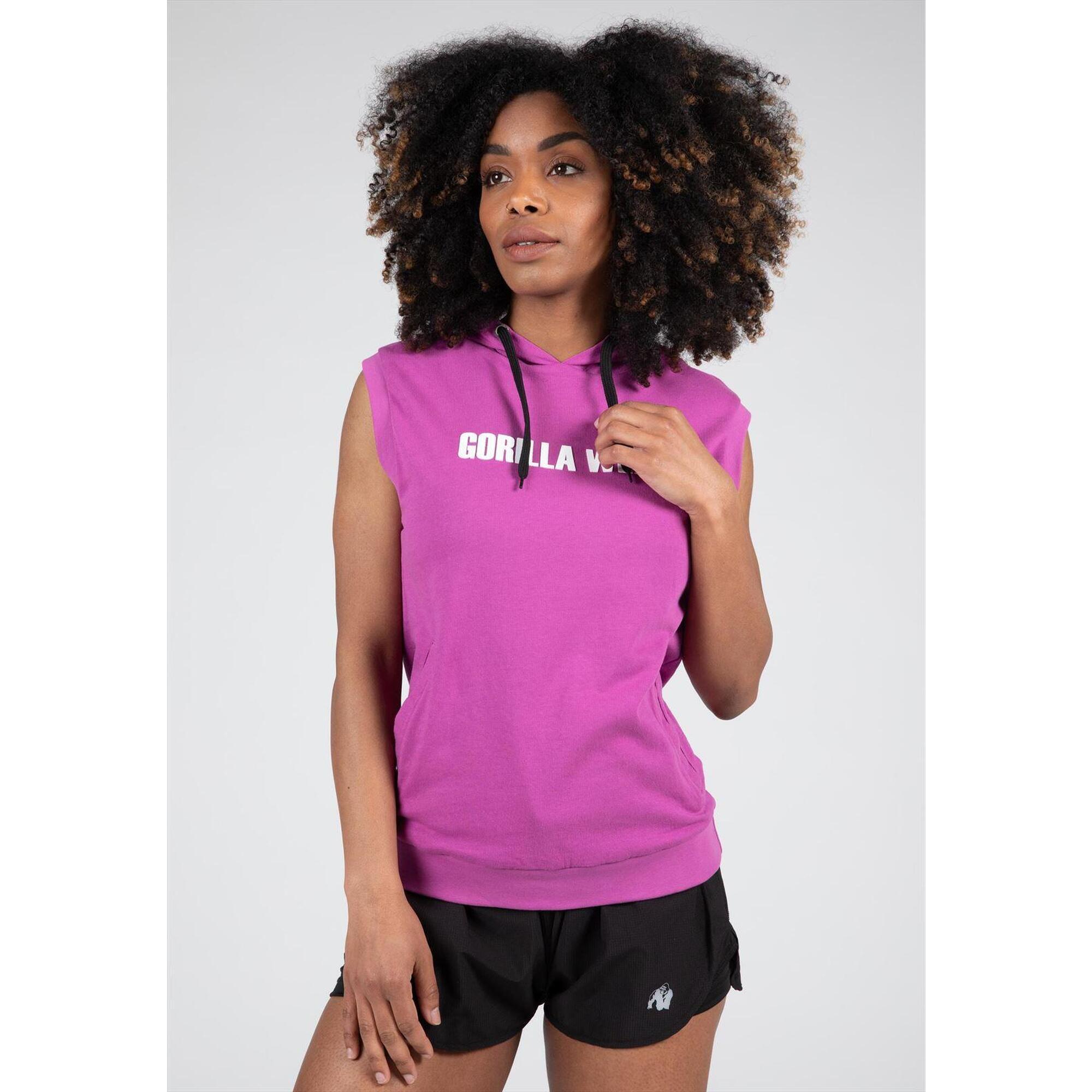 Virginia Bluza z kapturem bez rękawów - Fuksja