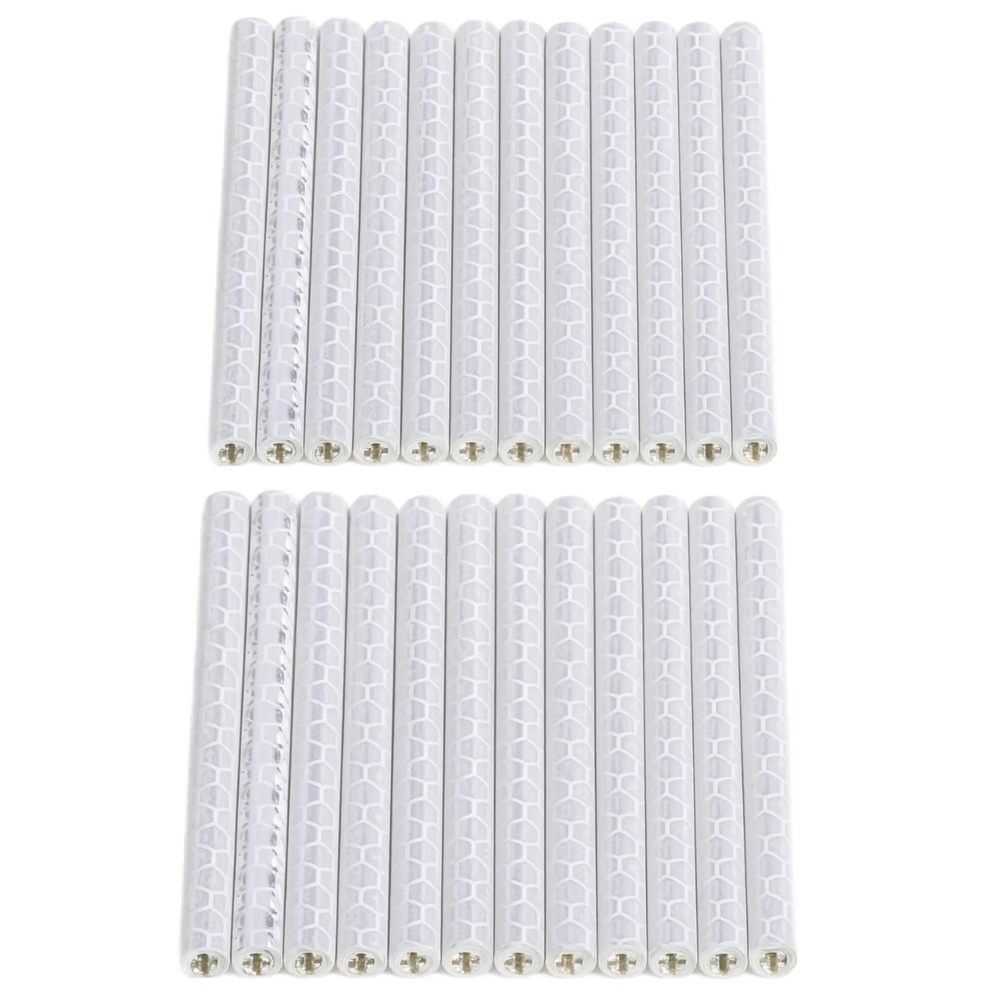 Odblaskowe rurki na szprychy roweru białe zestaw 24 75 mm