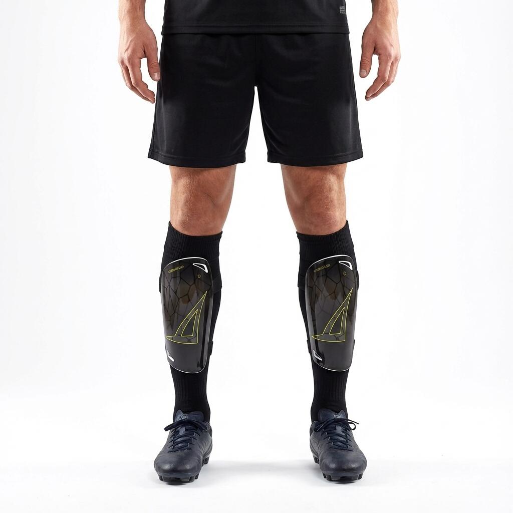 nagolennik piłkarski czarny zielony fluo