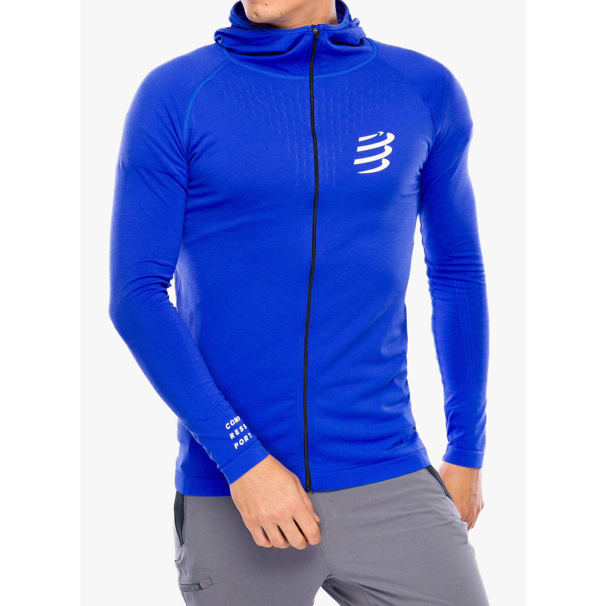 Bluza z kapturem męska Compressport 3D Thermo Seamless Hoodie Zip
