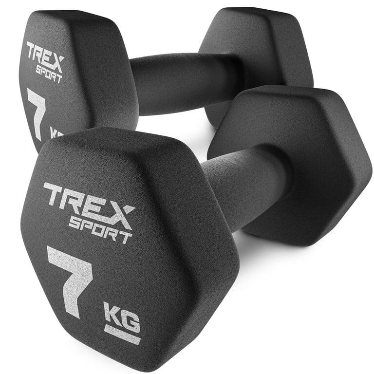 Zestaw hantelek żeliwnych neoprenowych Trex Sport TX‑070VD 2×7kg