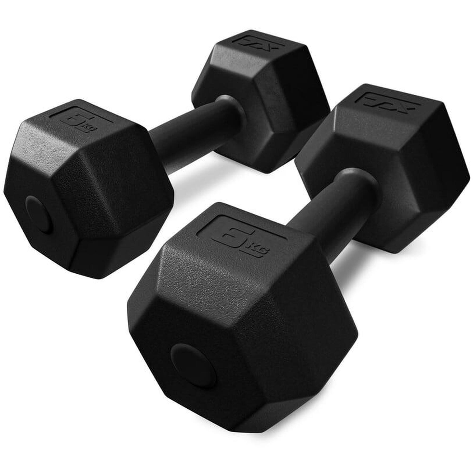 Zestaw hantli bitumicznych do ćwiczeń siłowych Trex Sport 2×6kg