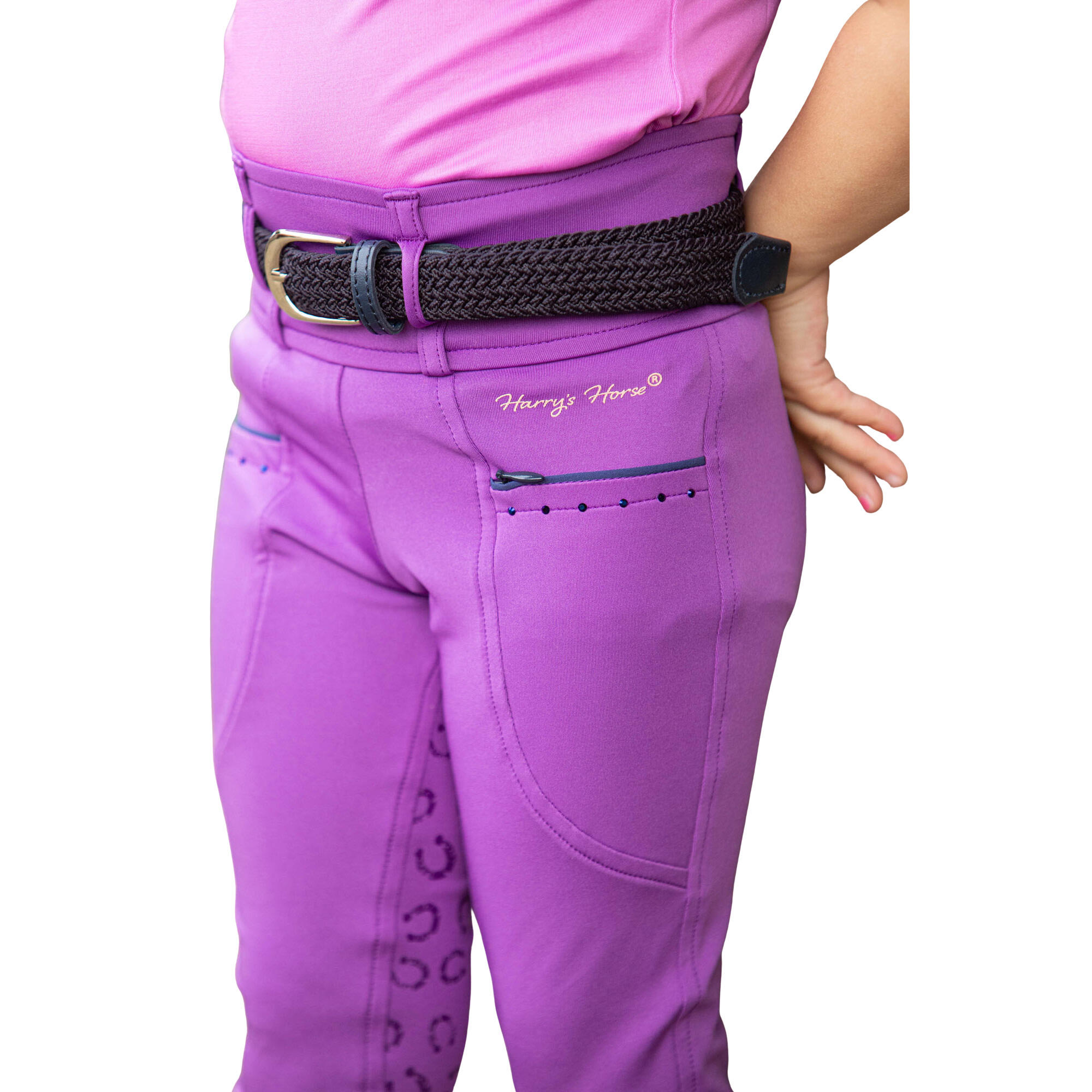 Spodnie jeździeckie o pełnej przyczepności dla dziewcząt Harry's Horse LouLou Bo
