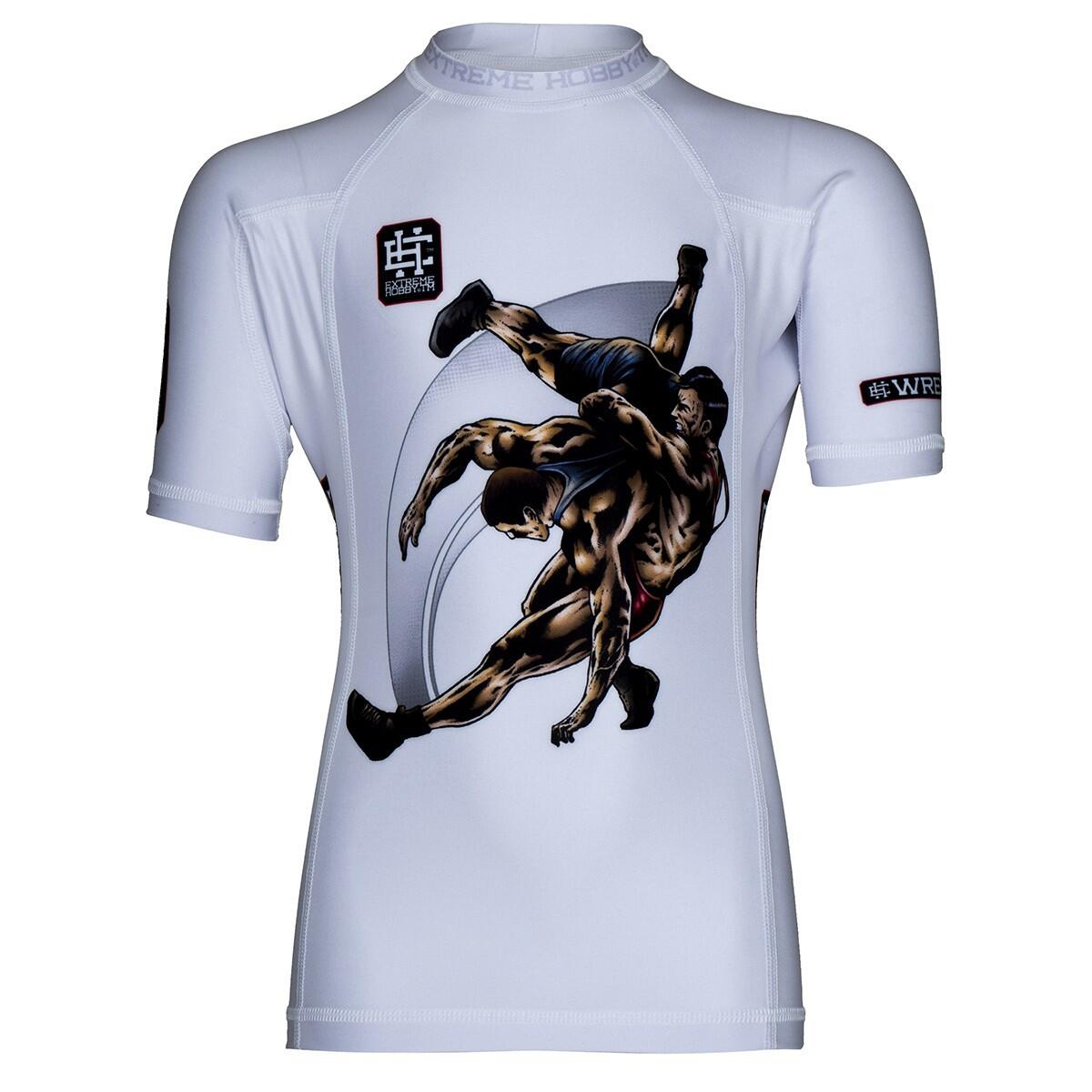 Rashguard dla dzieci do MMA z krótkim rękawem EXTREME HOBBY WRESTLING