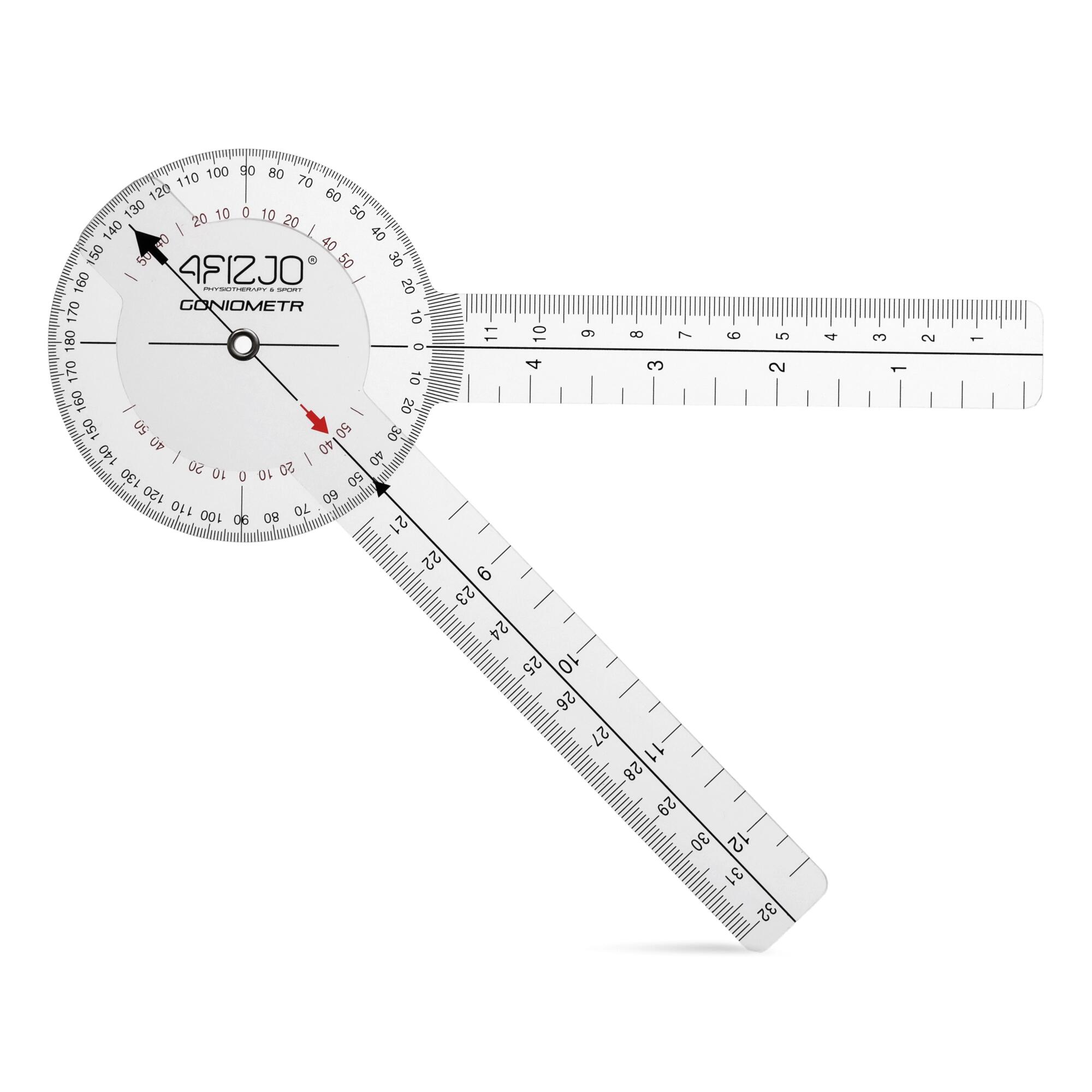 Goniometr z zakresem pomiaru 360° 4FIZJO przezroczysty