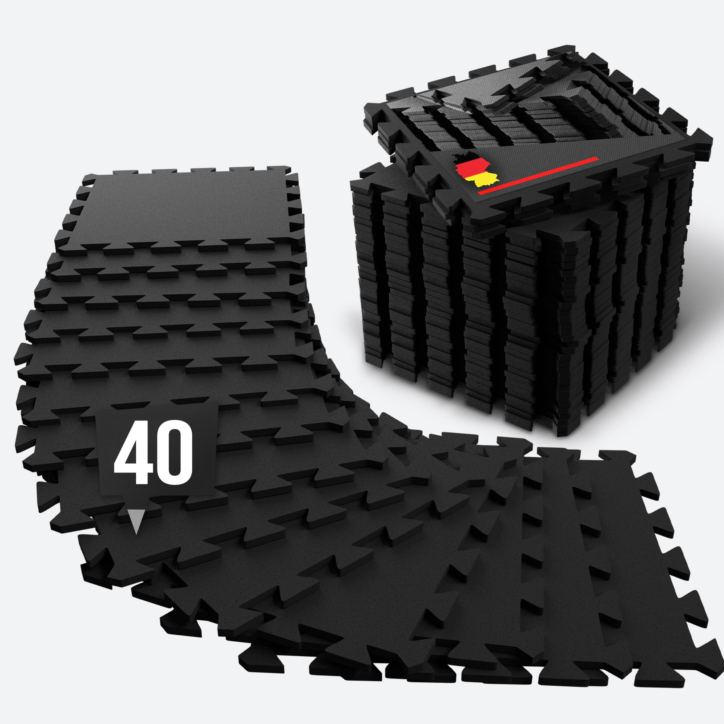 Gumowa Mata Ochronna Fitness – Zestaw 40 Puzzli na Podłogę